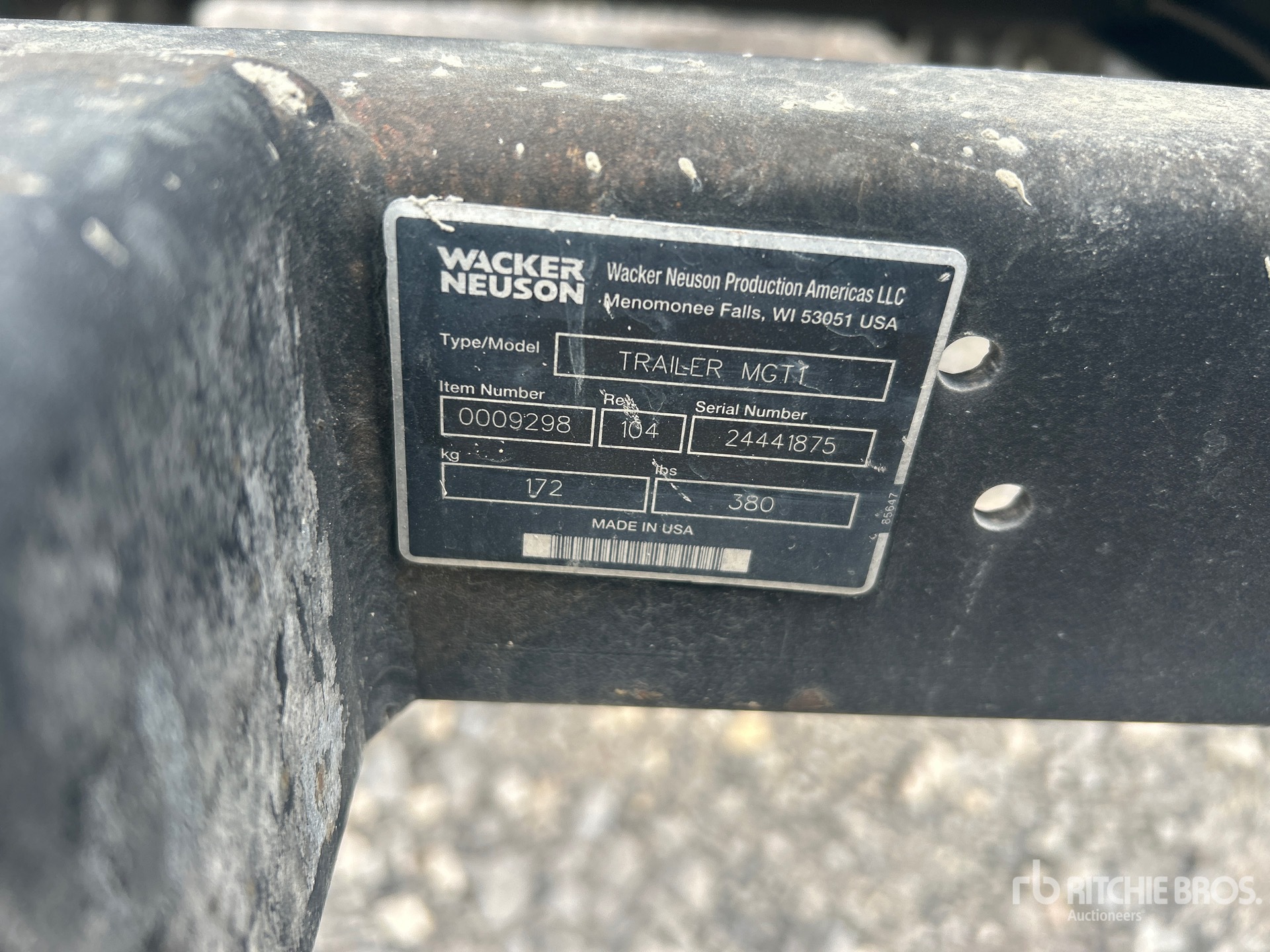 General Appearance with Unit Serial Number