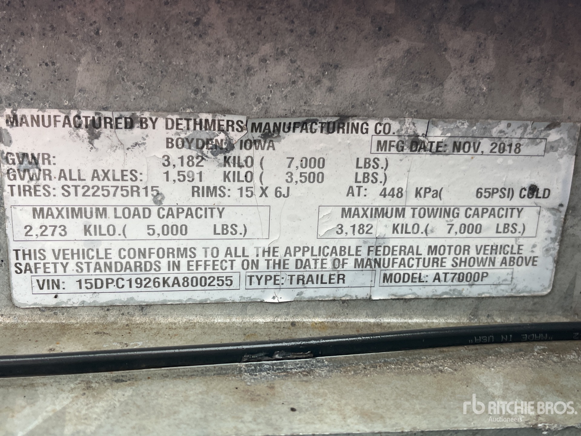 General Appearance with Serial Number / VIN