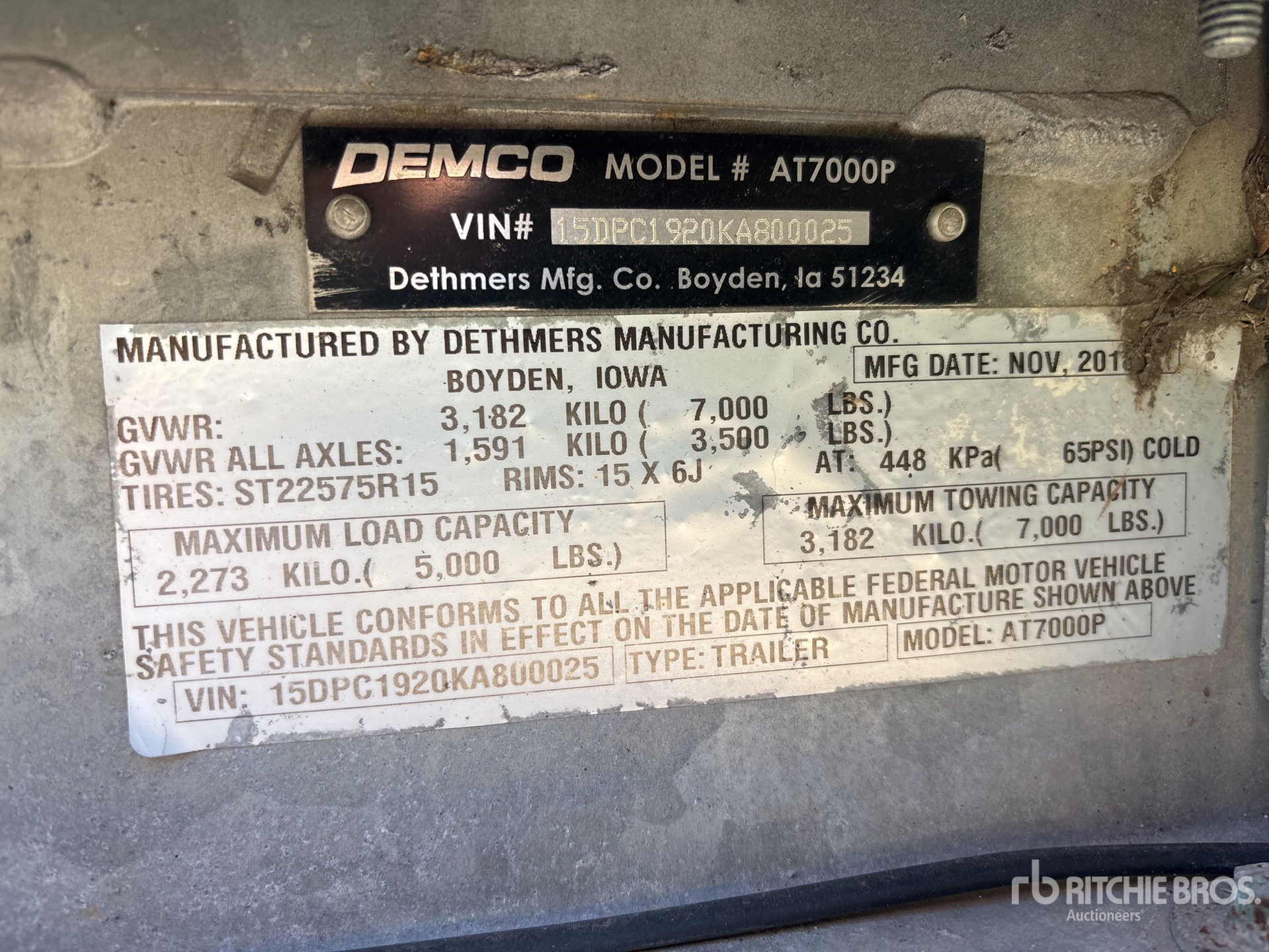 General Appearance with Serial Number / VIN