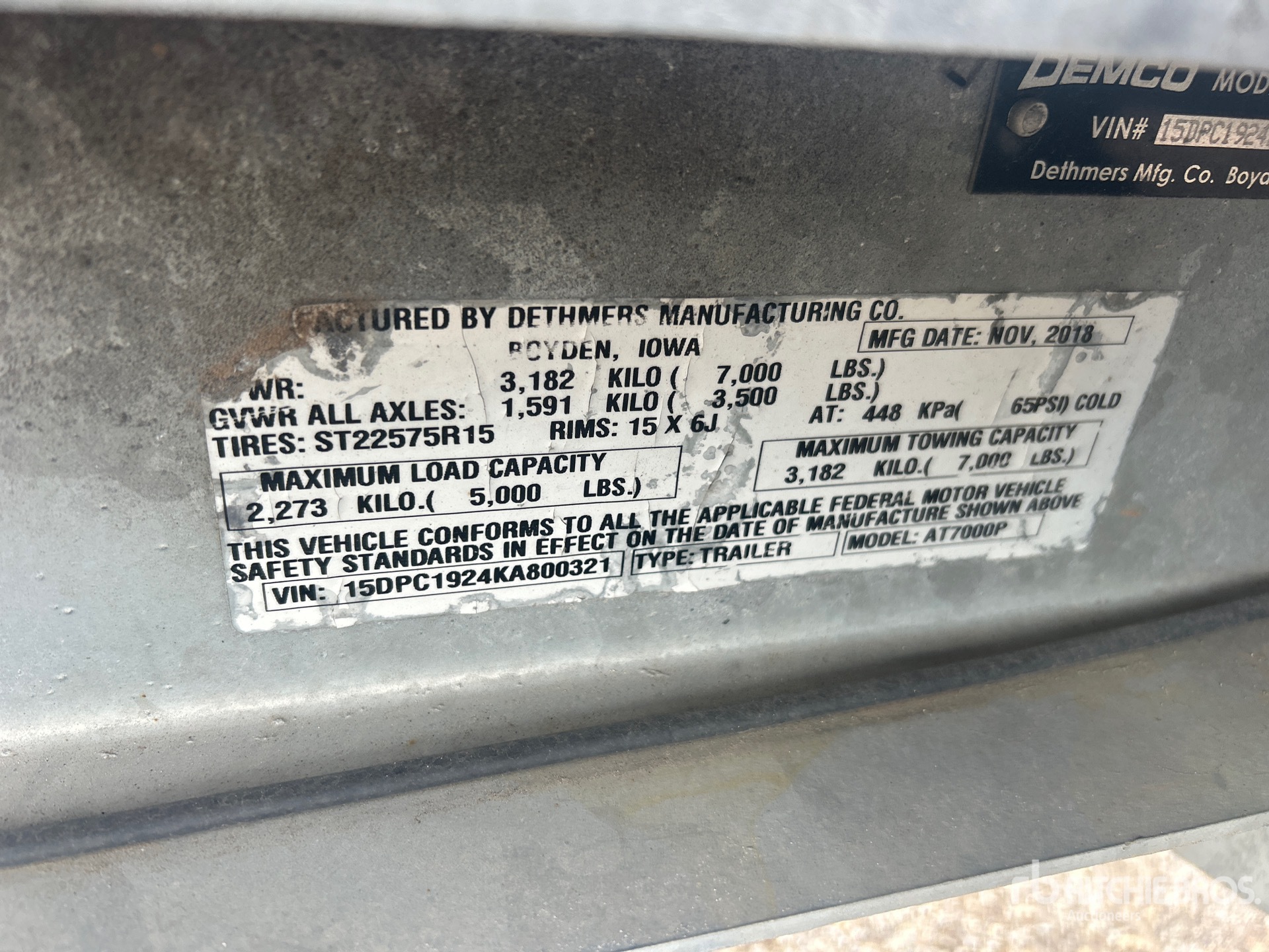 General Appearance with Serial Number / VIN