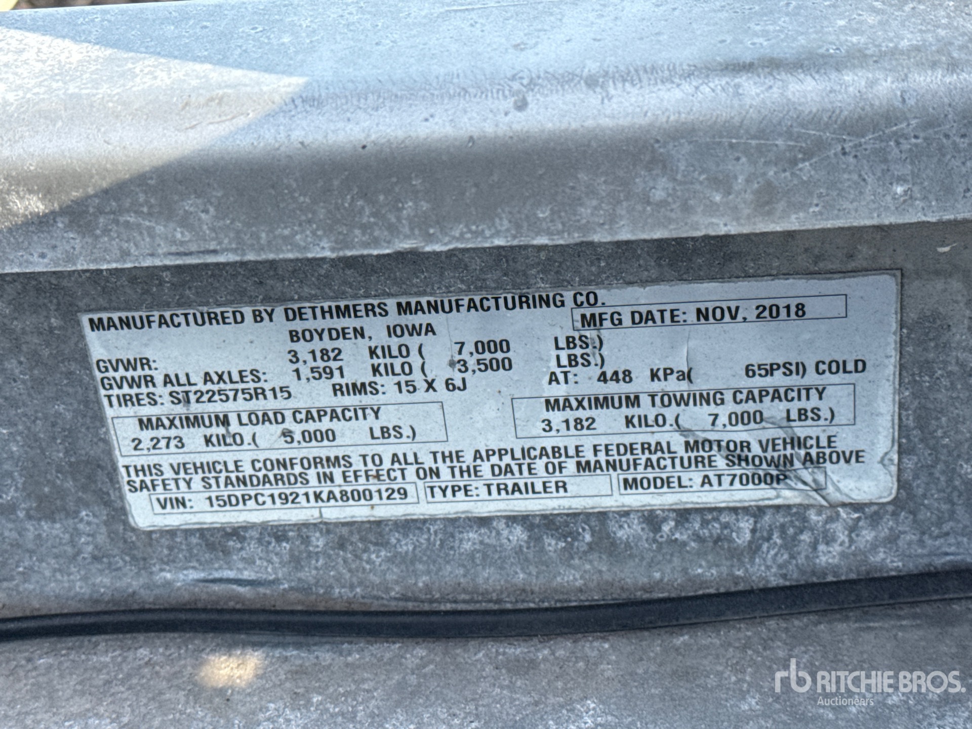 General Appearance with N.º de serie/VIN