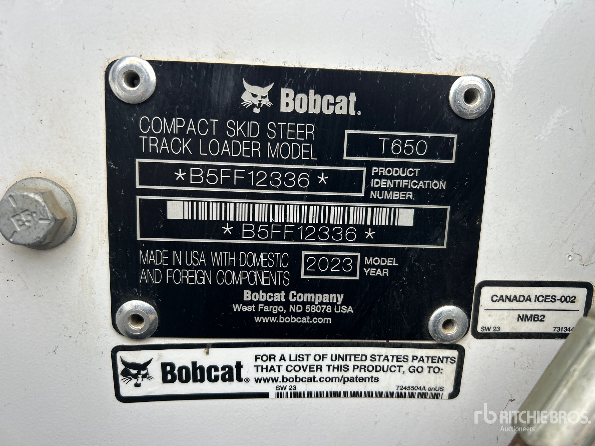 General Appearance with N.º de serie/VIN