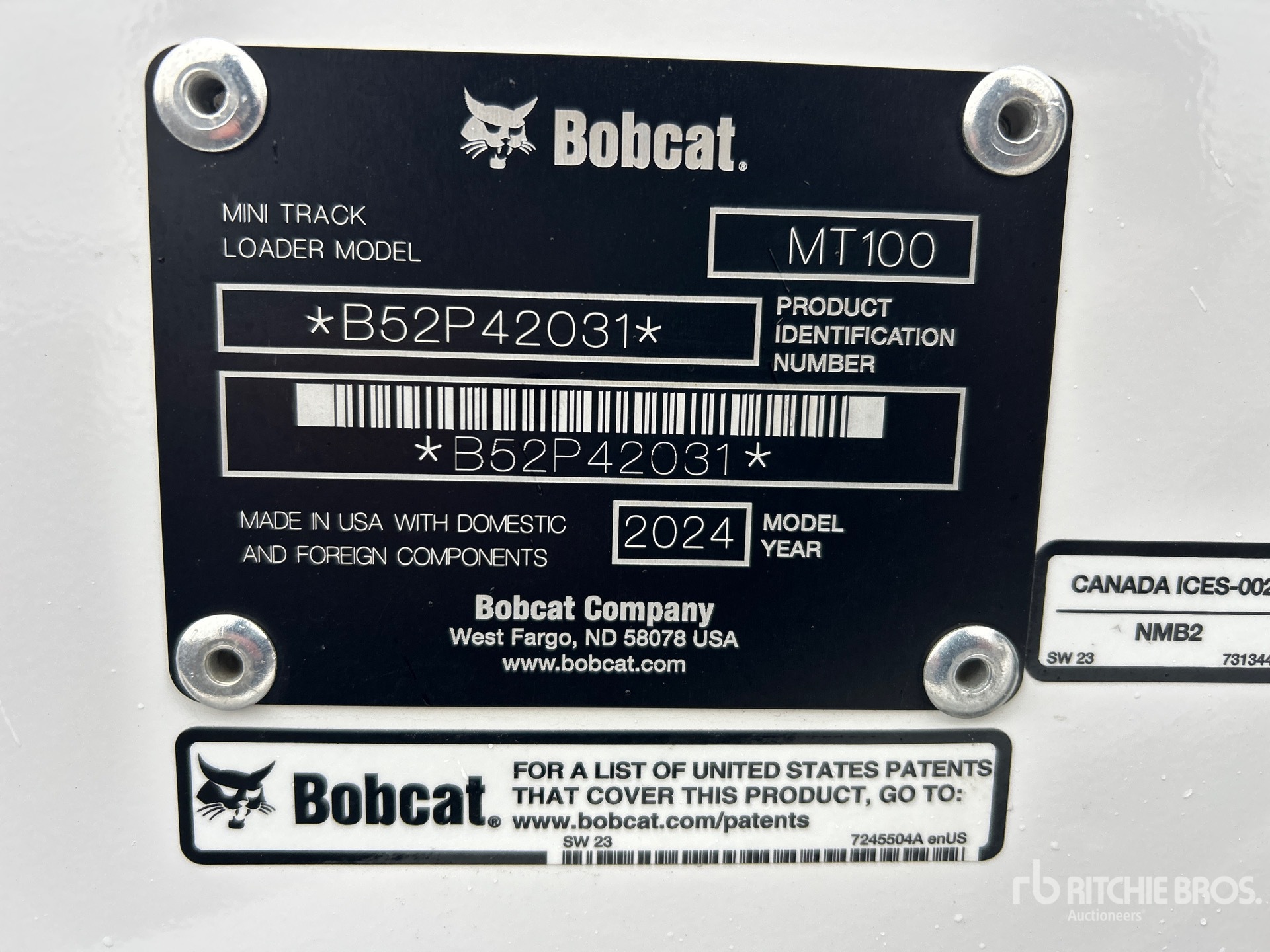 General Appearance with Serial Number / VIN