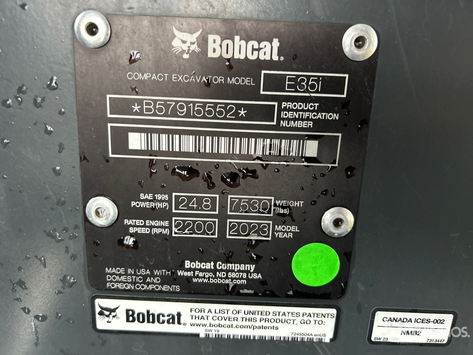 General Appearance with Serial Number / VIN