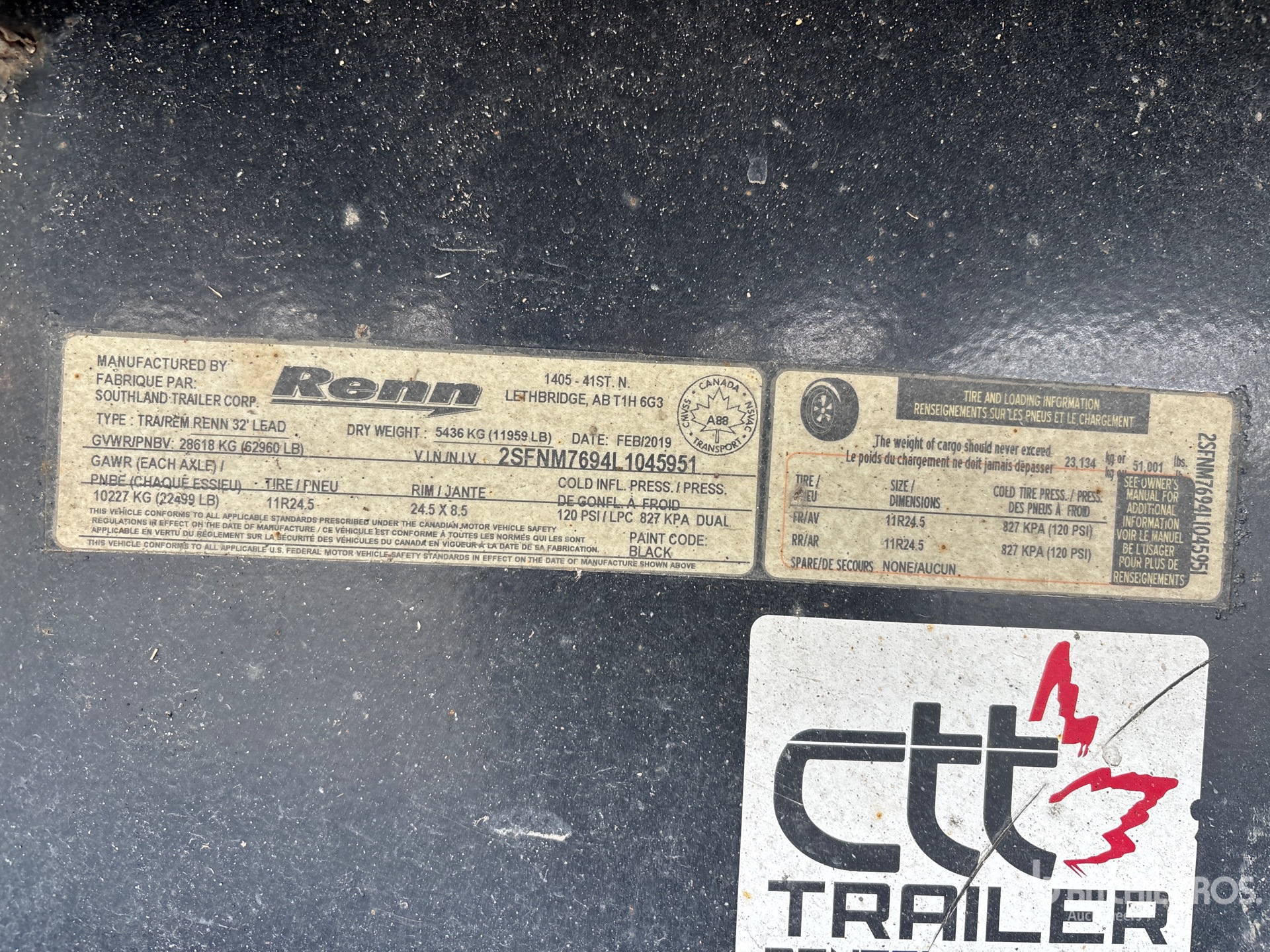 General Appearance with Serial Number / VIN