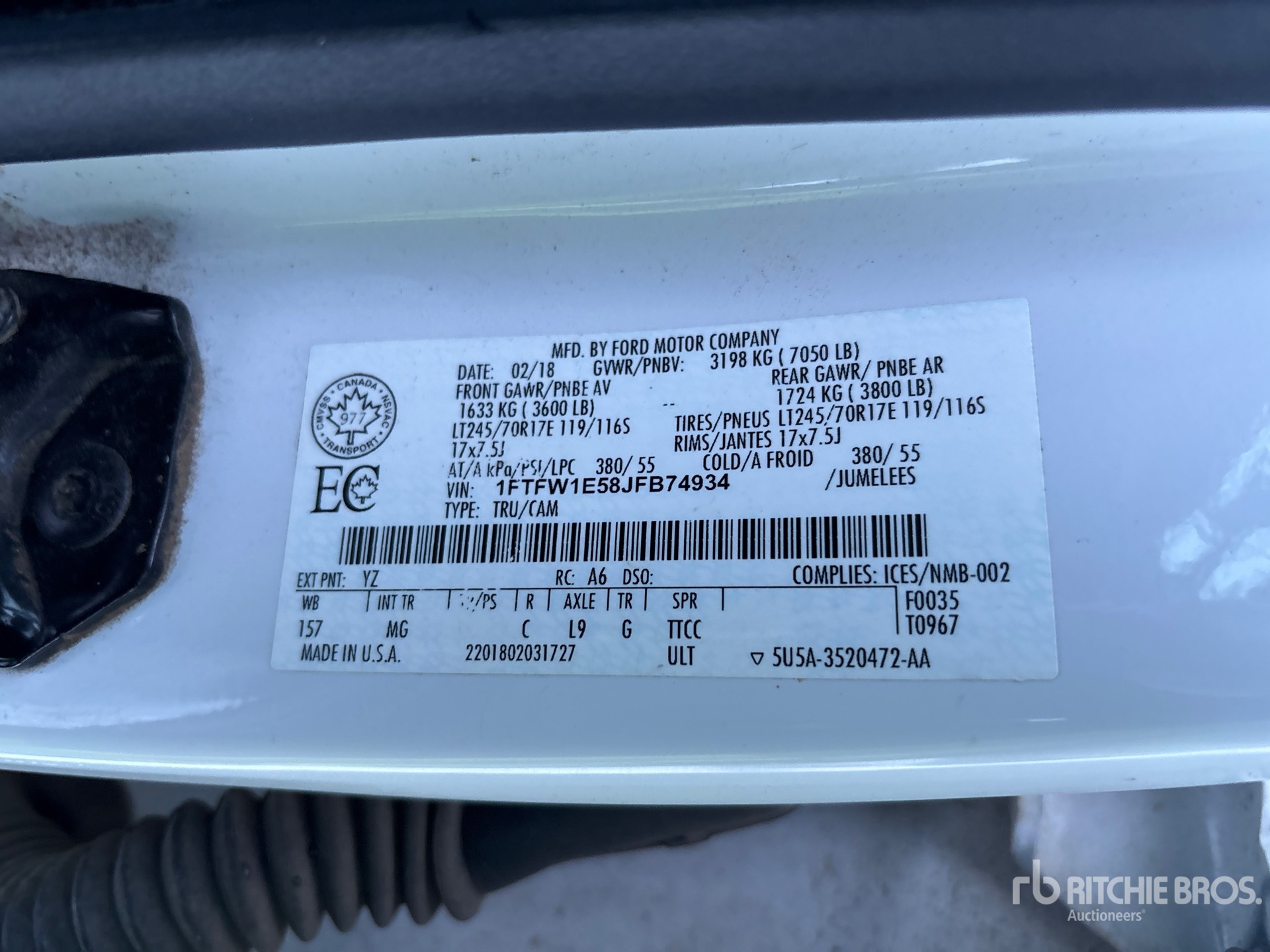 General Appearance with Second Serial Number/VIN Photo