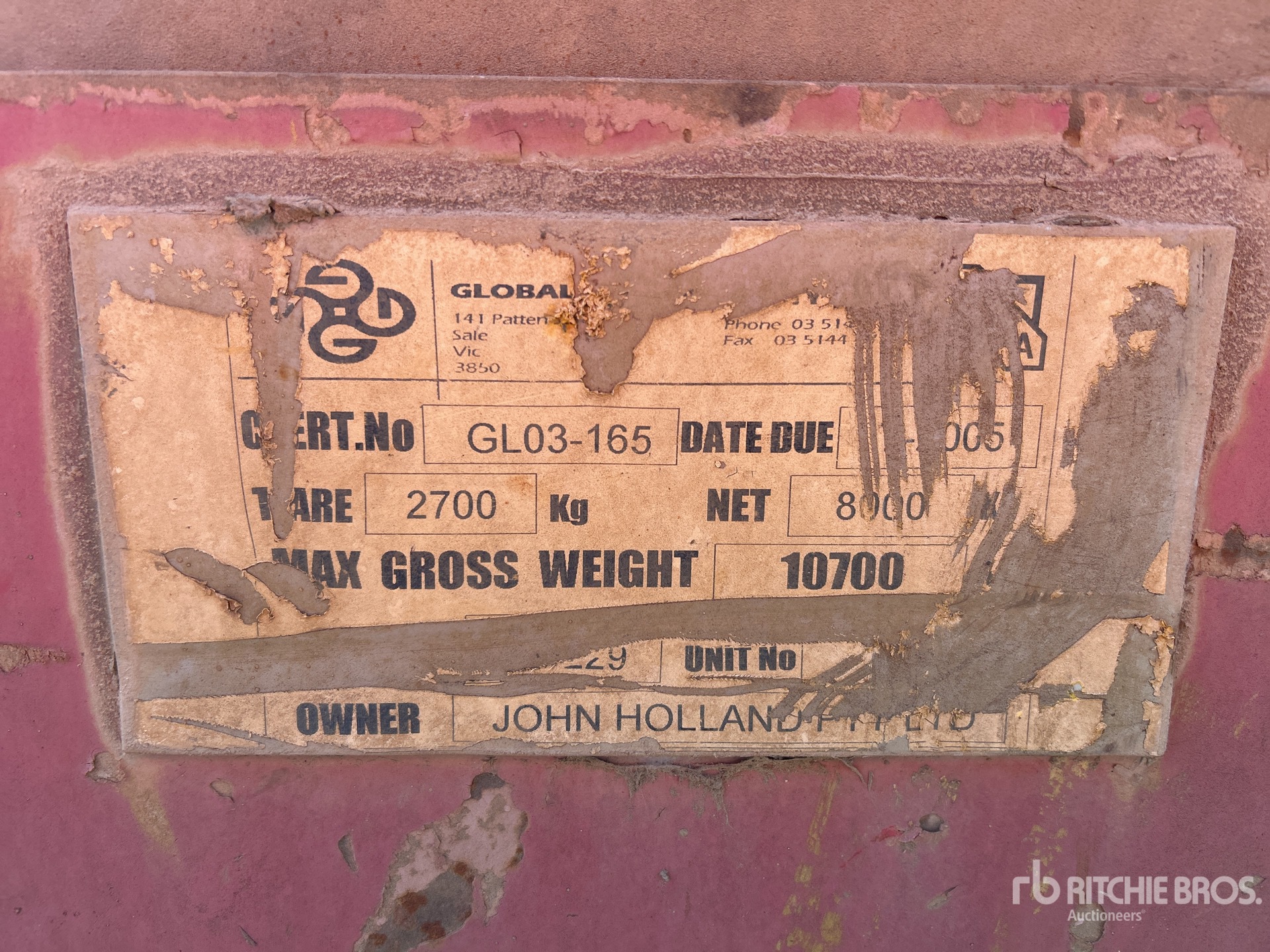 General Appearance with Serial Number / VIN