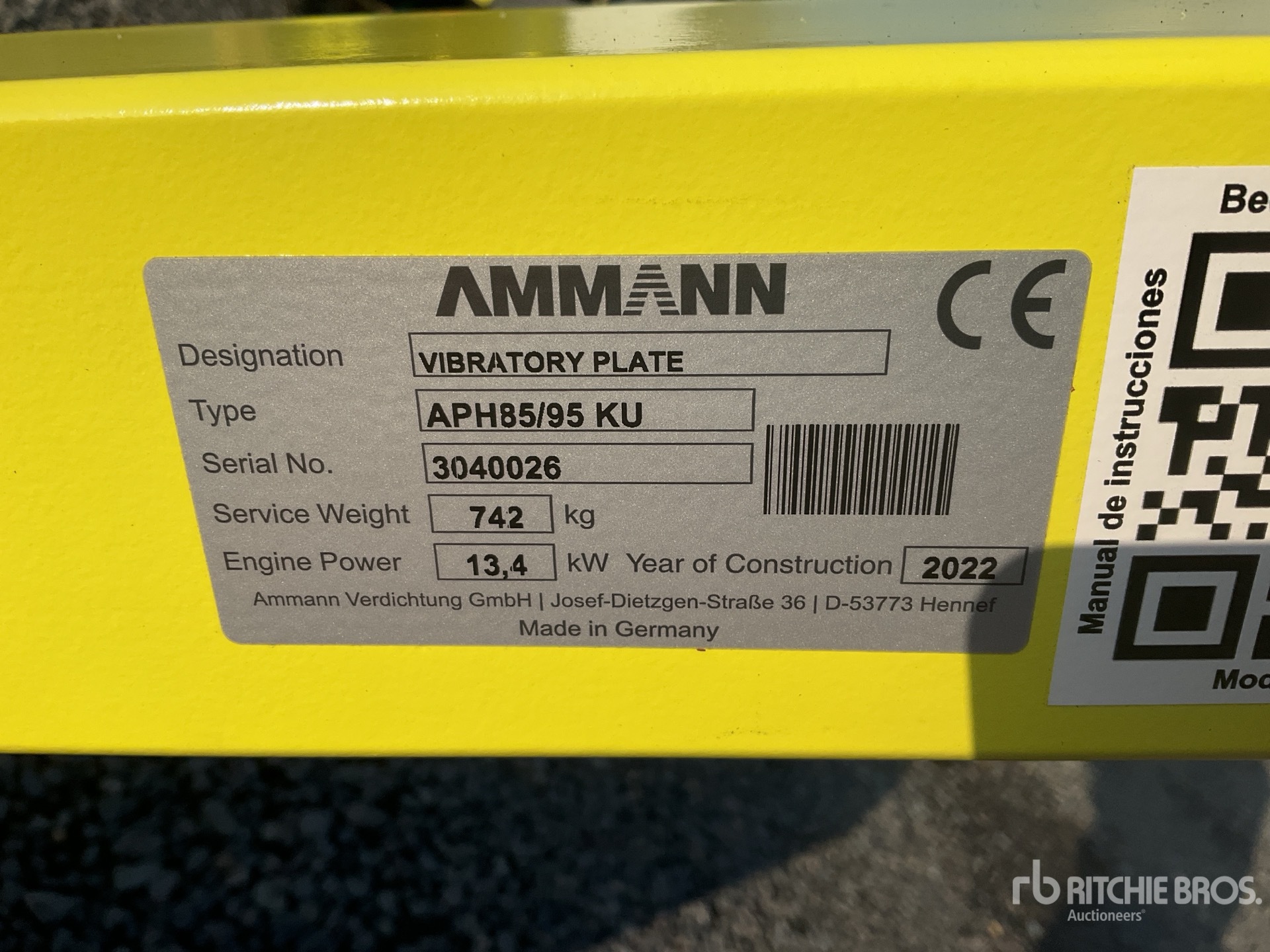 General Appearance with N.º de serie/VIN