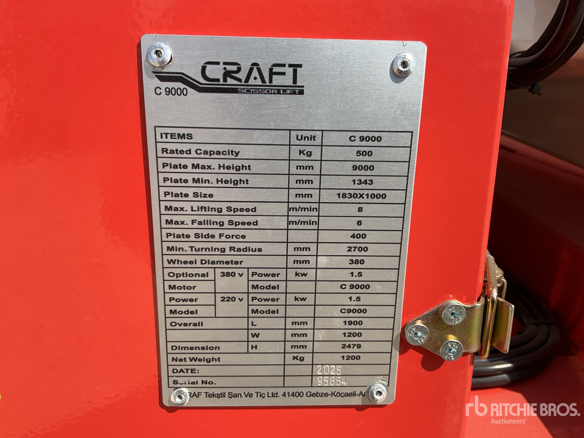 General Appearance with Serial Number / VIN