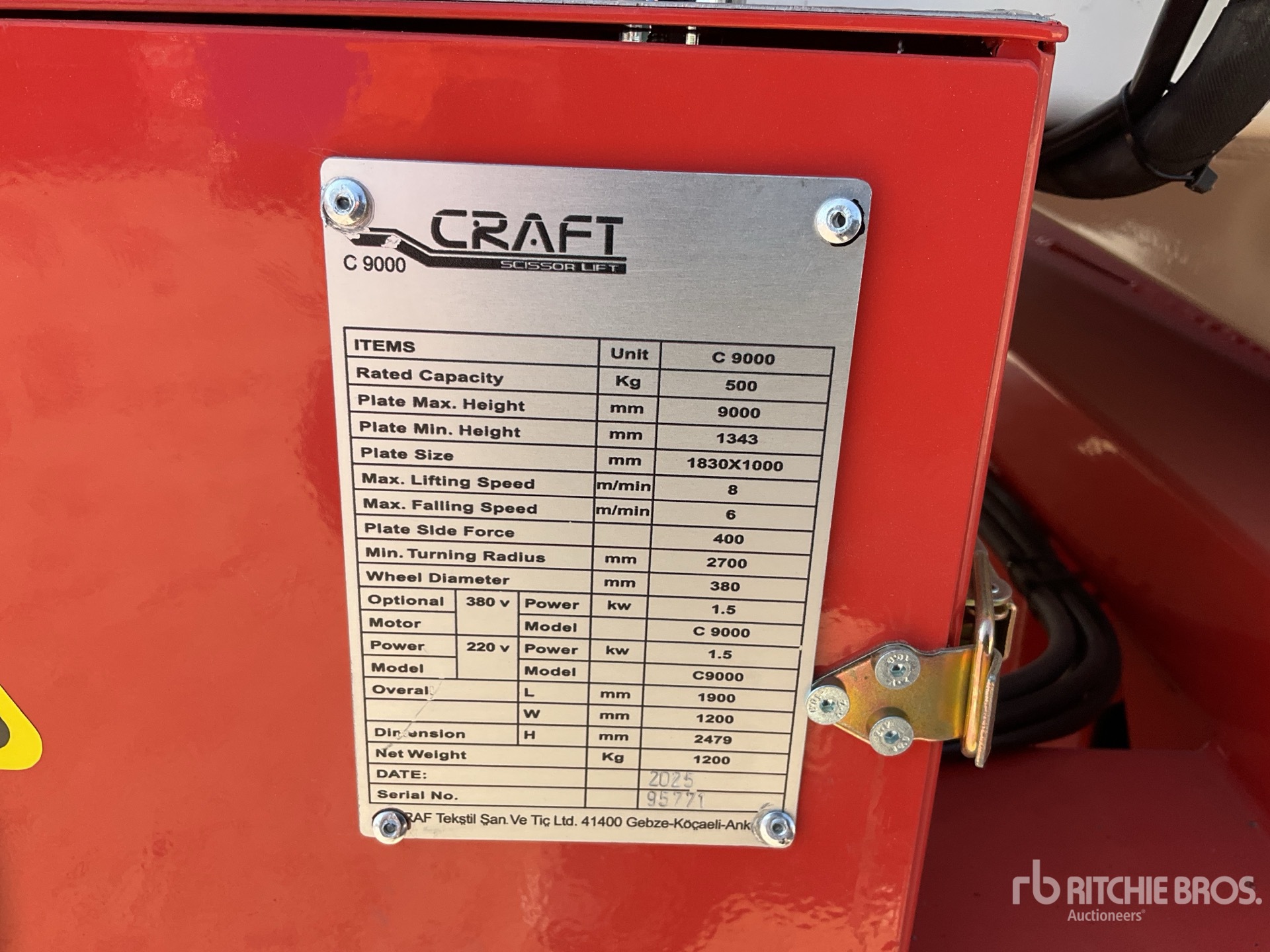 General Appearance with Serial Number / VIN