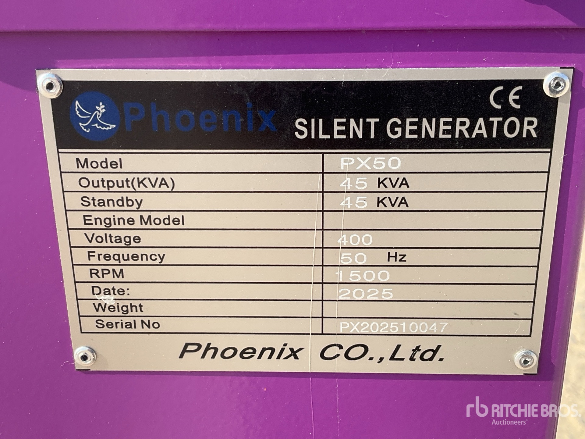 General Appearance with Serial Number / VIN