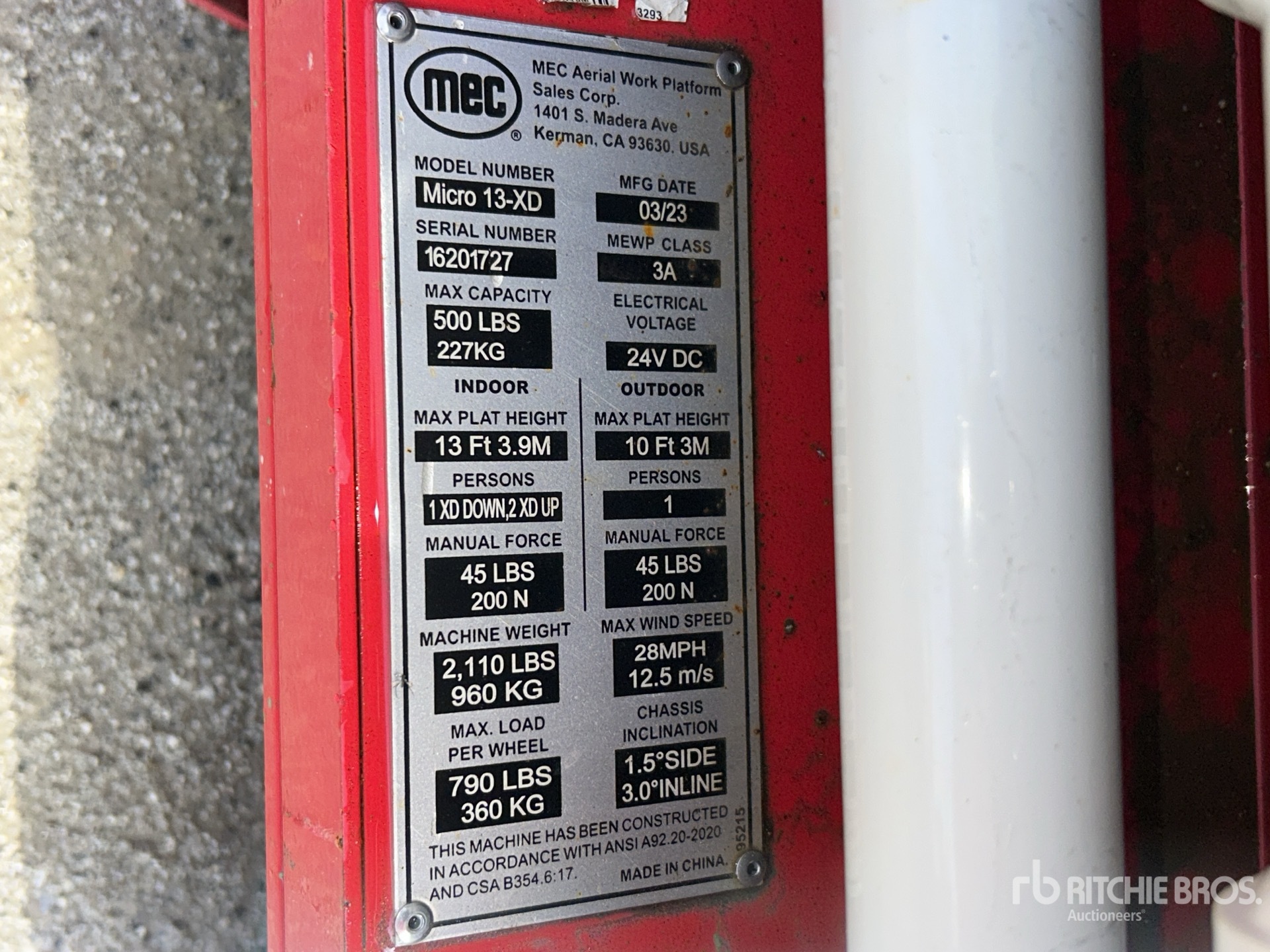 General Appearance with Serial Number / VIN