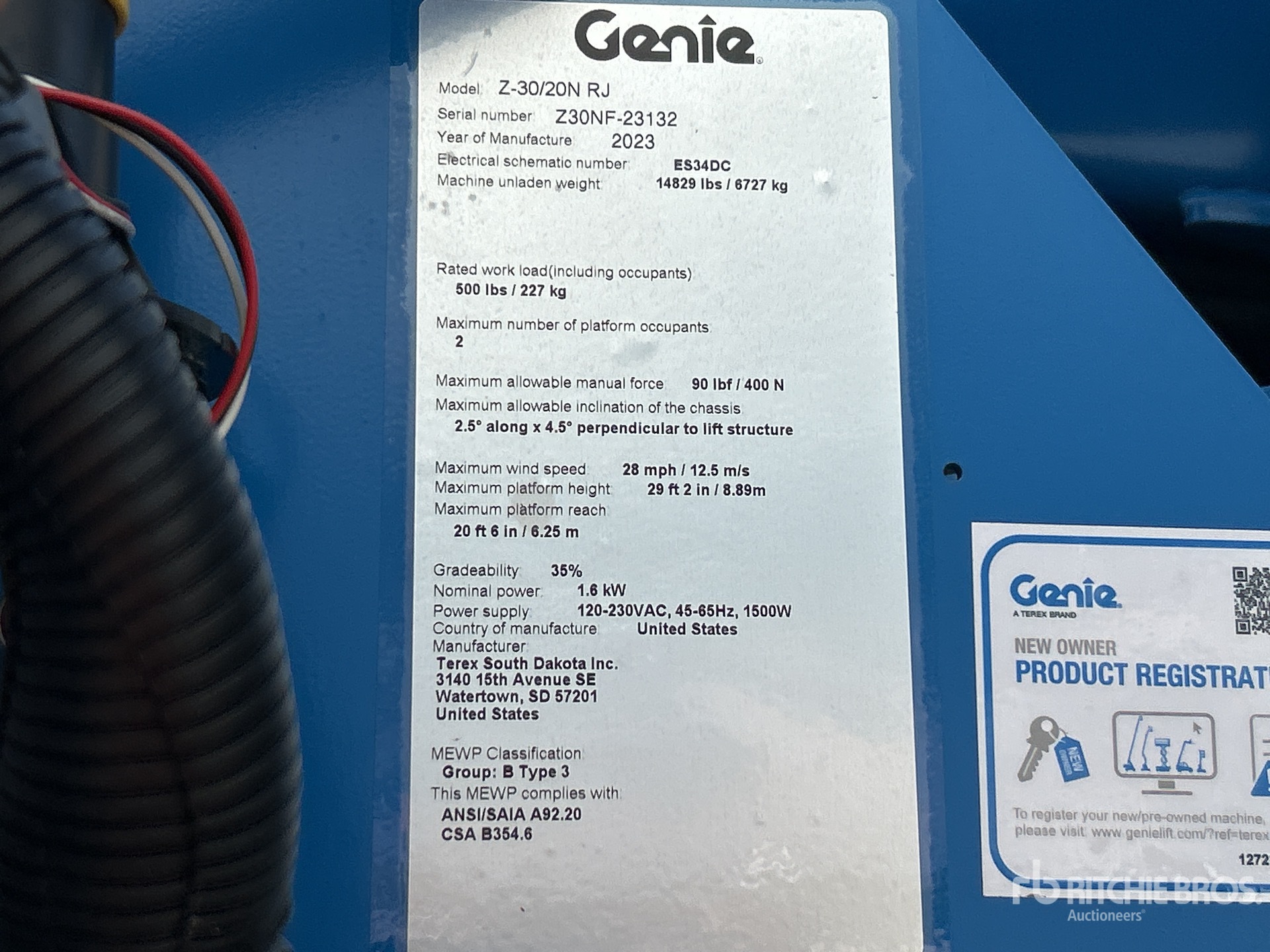 General Appearance with N.º de serie/VIN