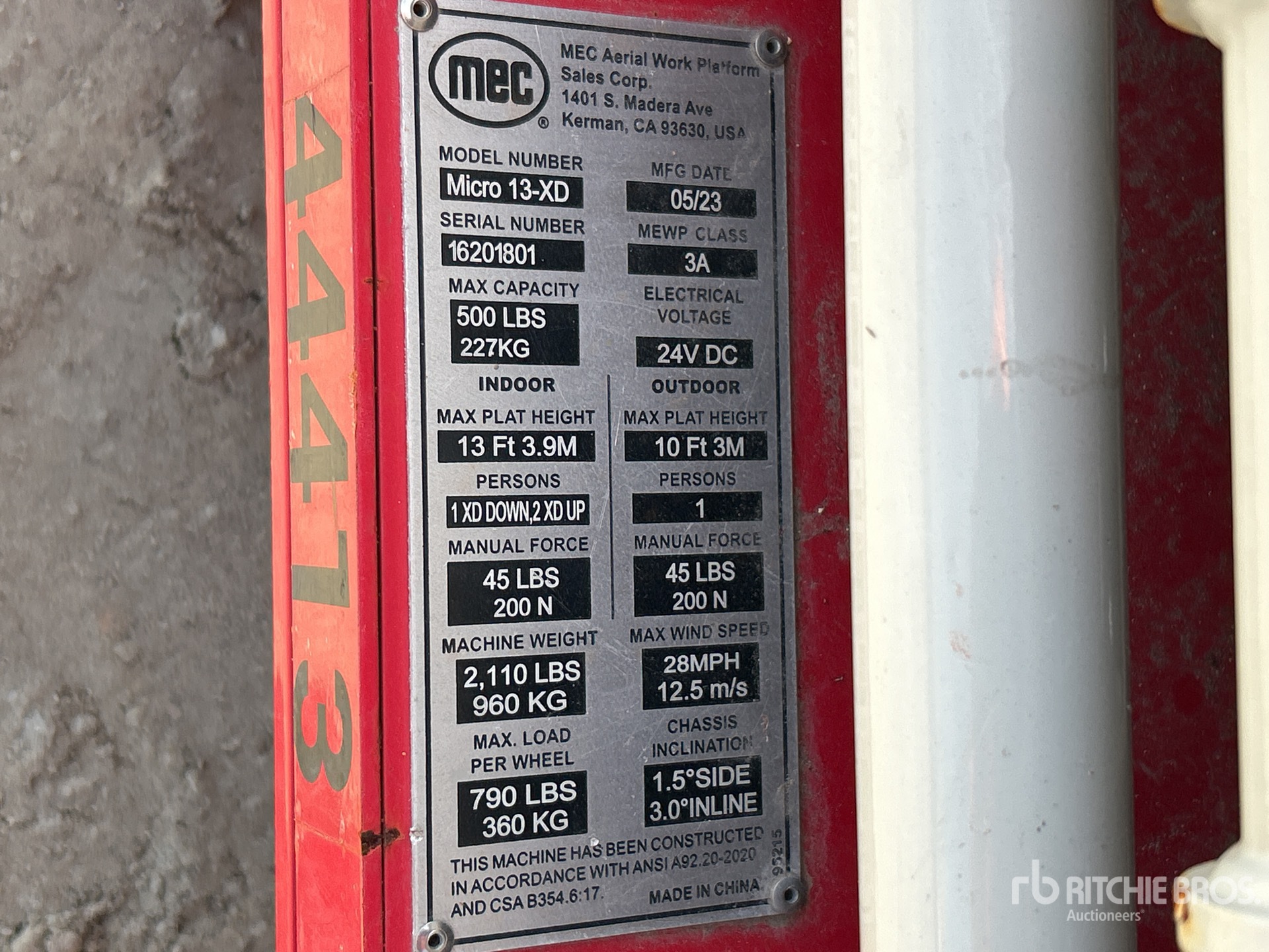 General Appearance with Serial Number / VIN