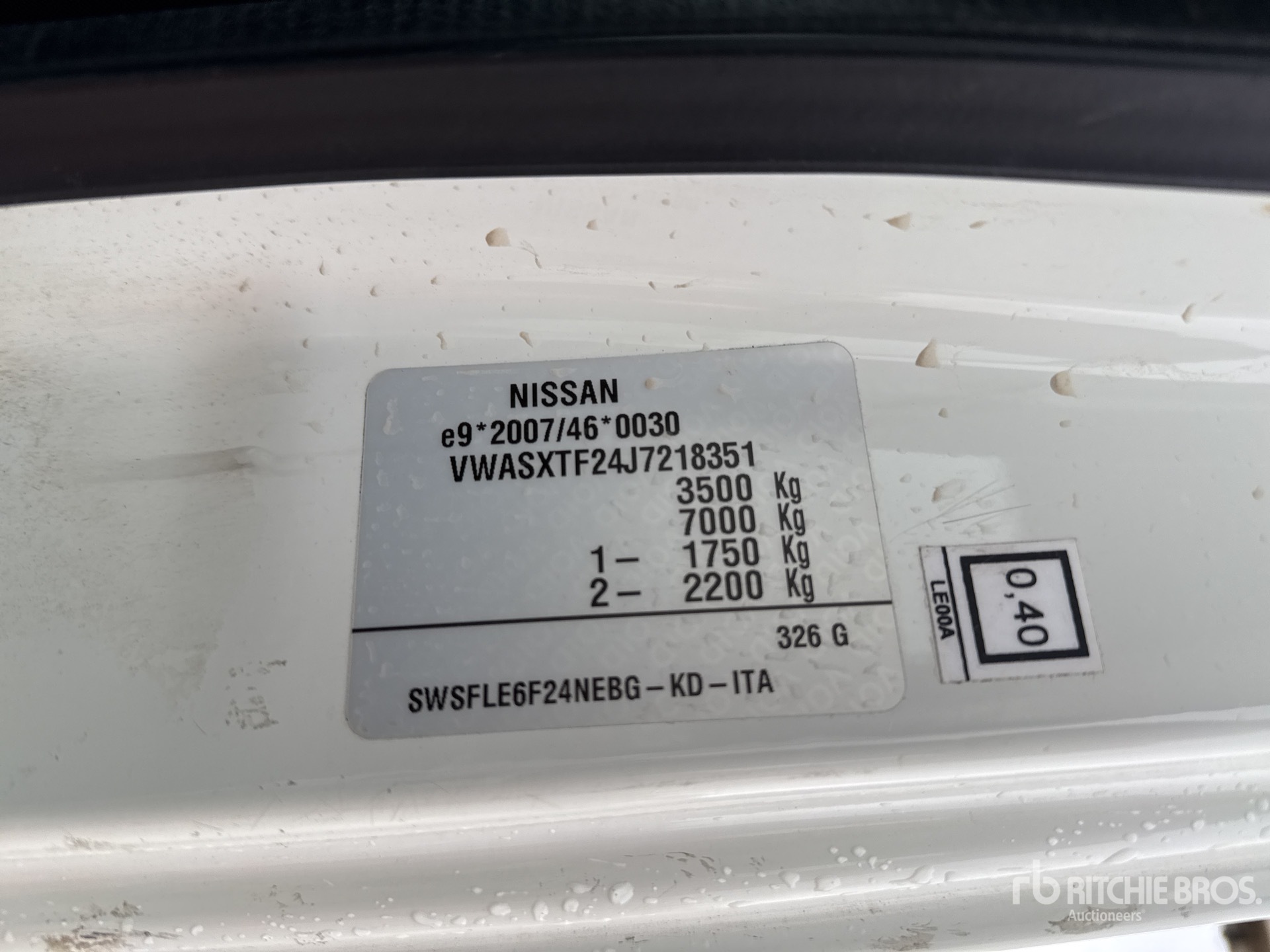 General Appearance with Numero seriale/numero d’identificazione del veicolo (VIN)