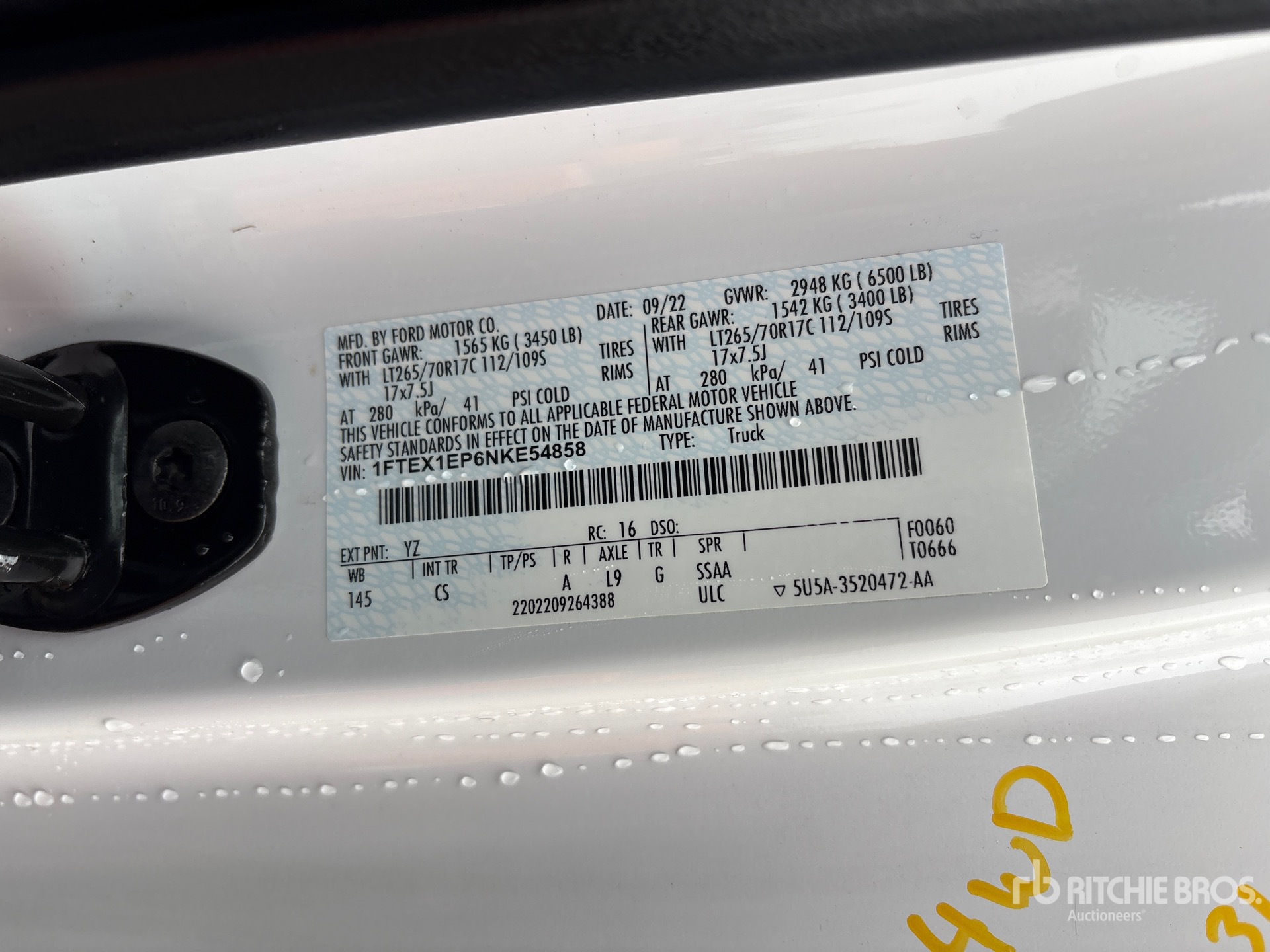 General Appearance with Serial Number / VIN