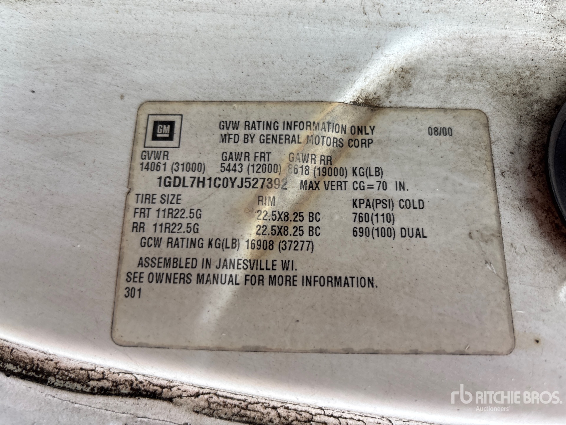 General Appearance with Serial Number / VIN