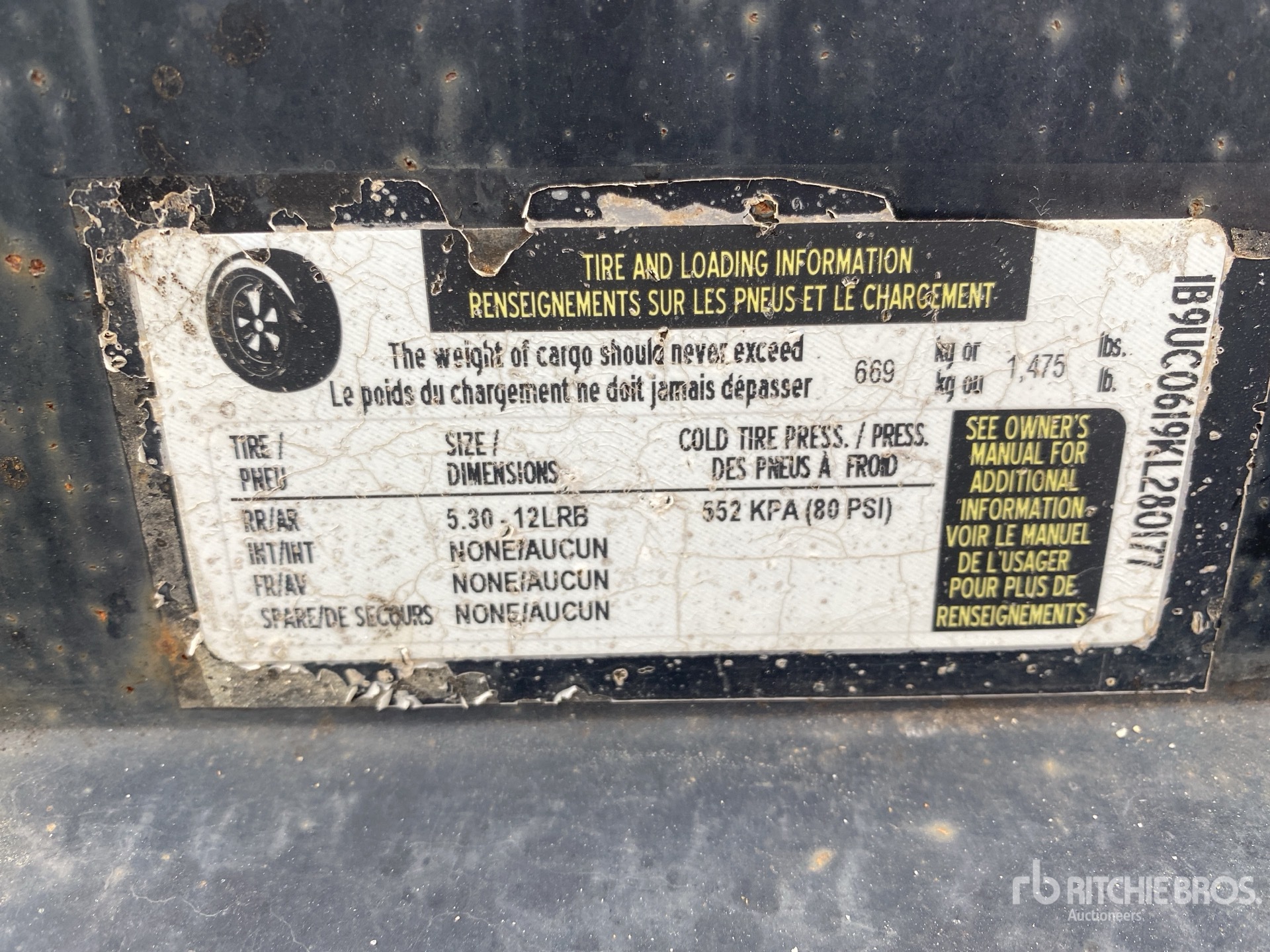 General Appearance with N.º de serie/VIN