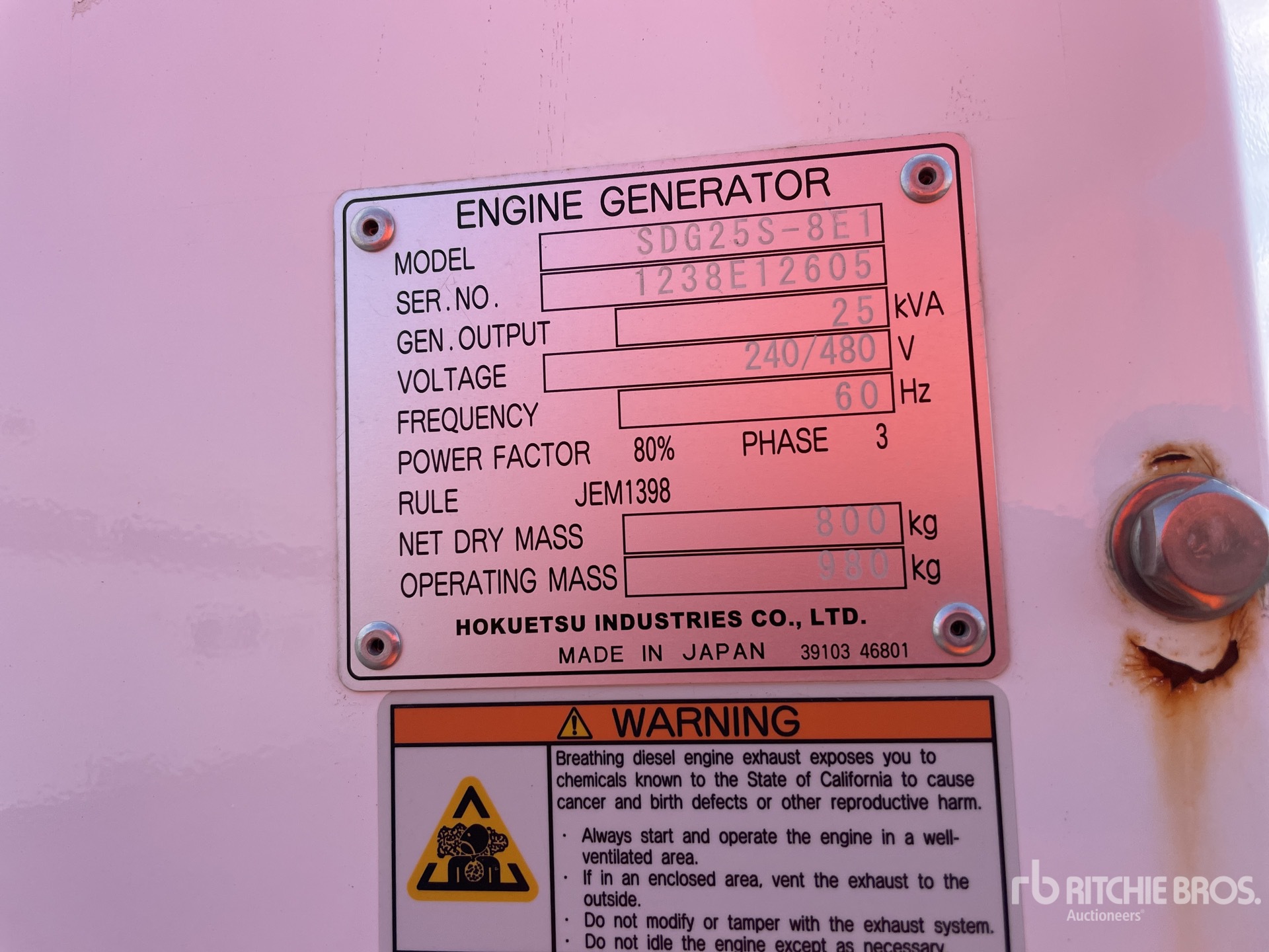 General Appearance with N.º de serie/VIN