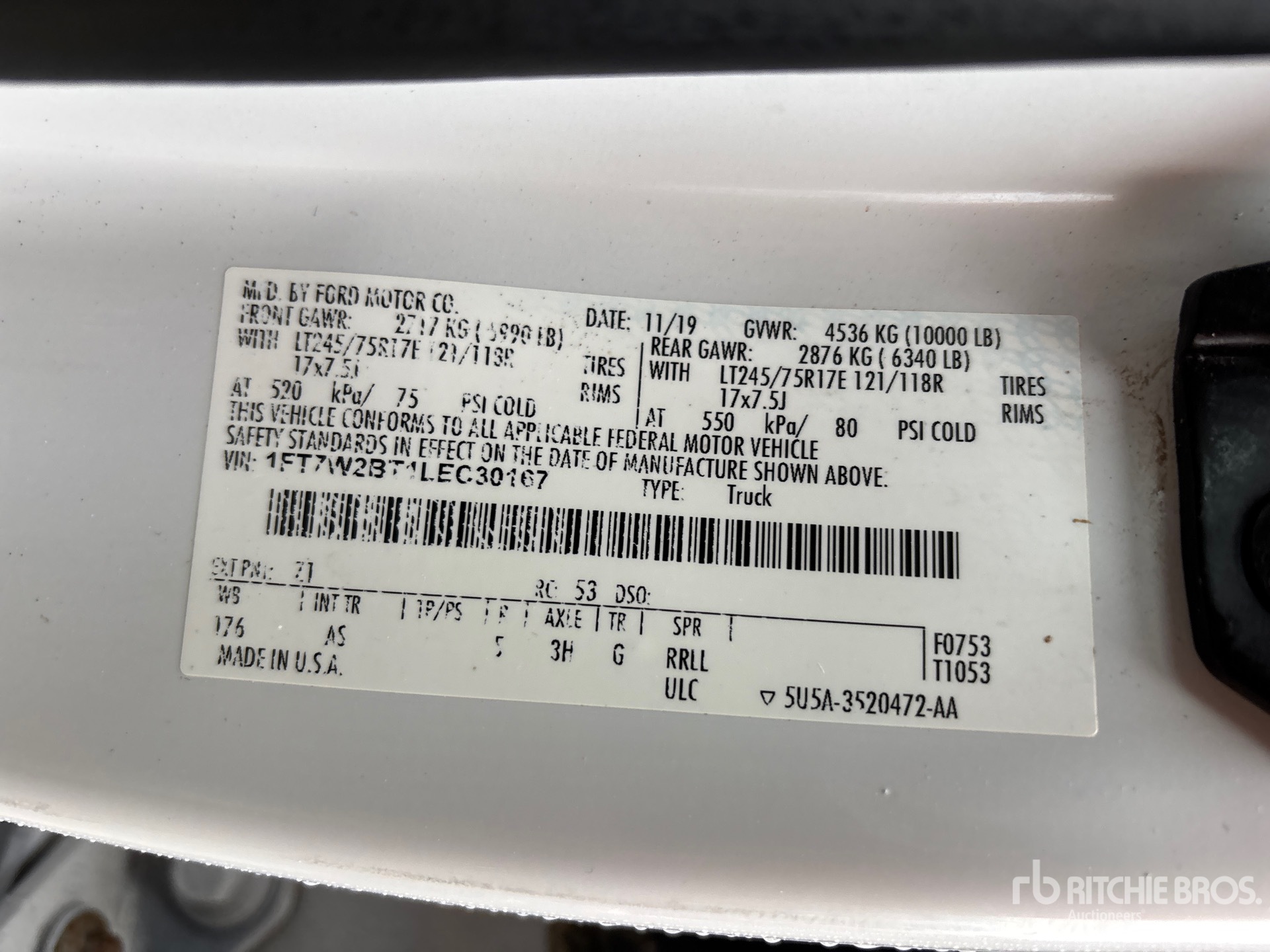 General Appearance with N.º de serie/VIN