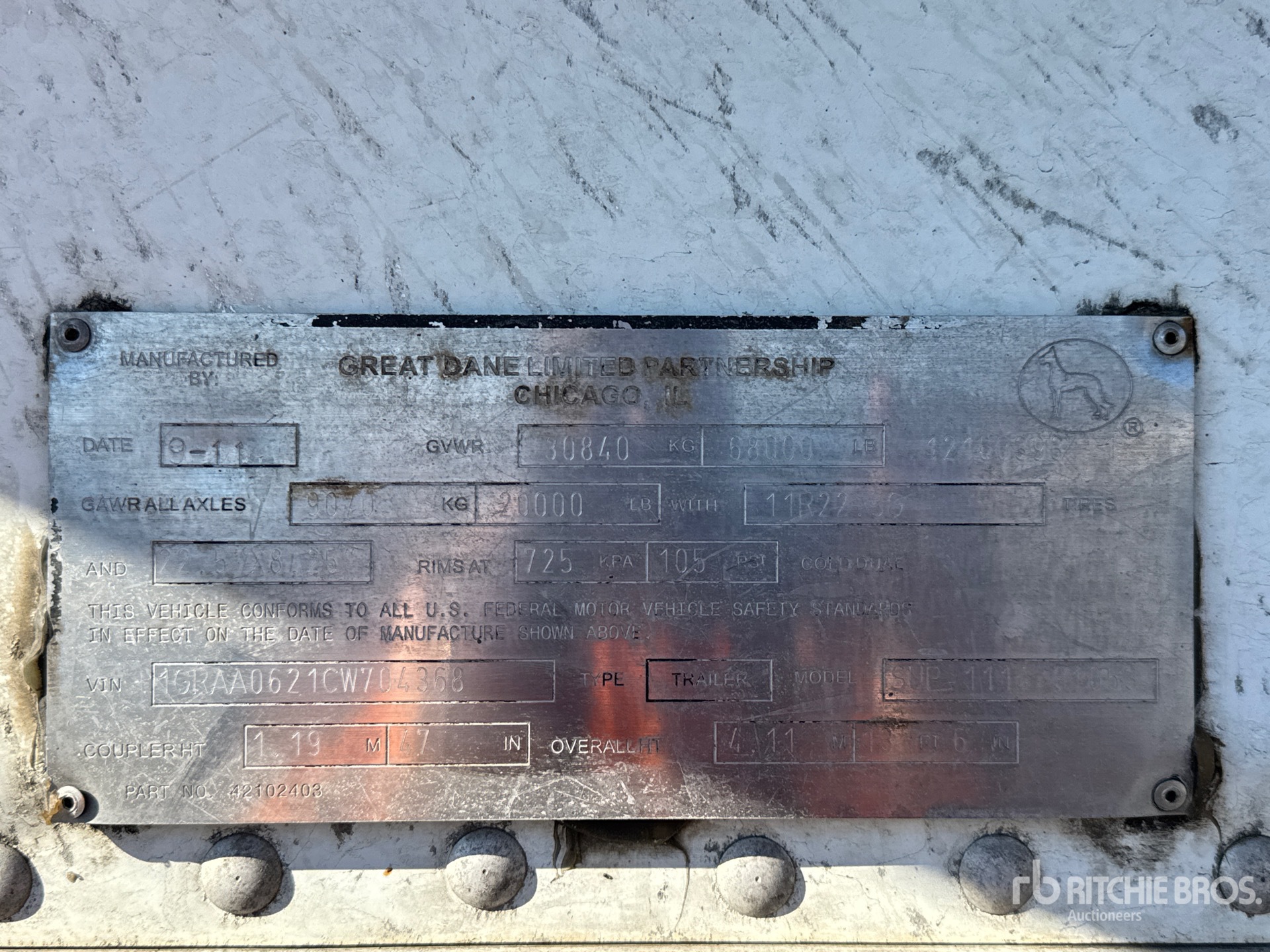 General Appearance with Serial Number / VIN