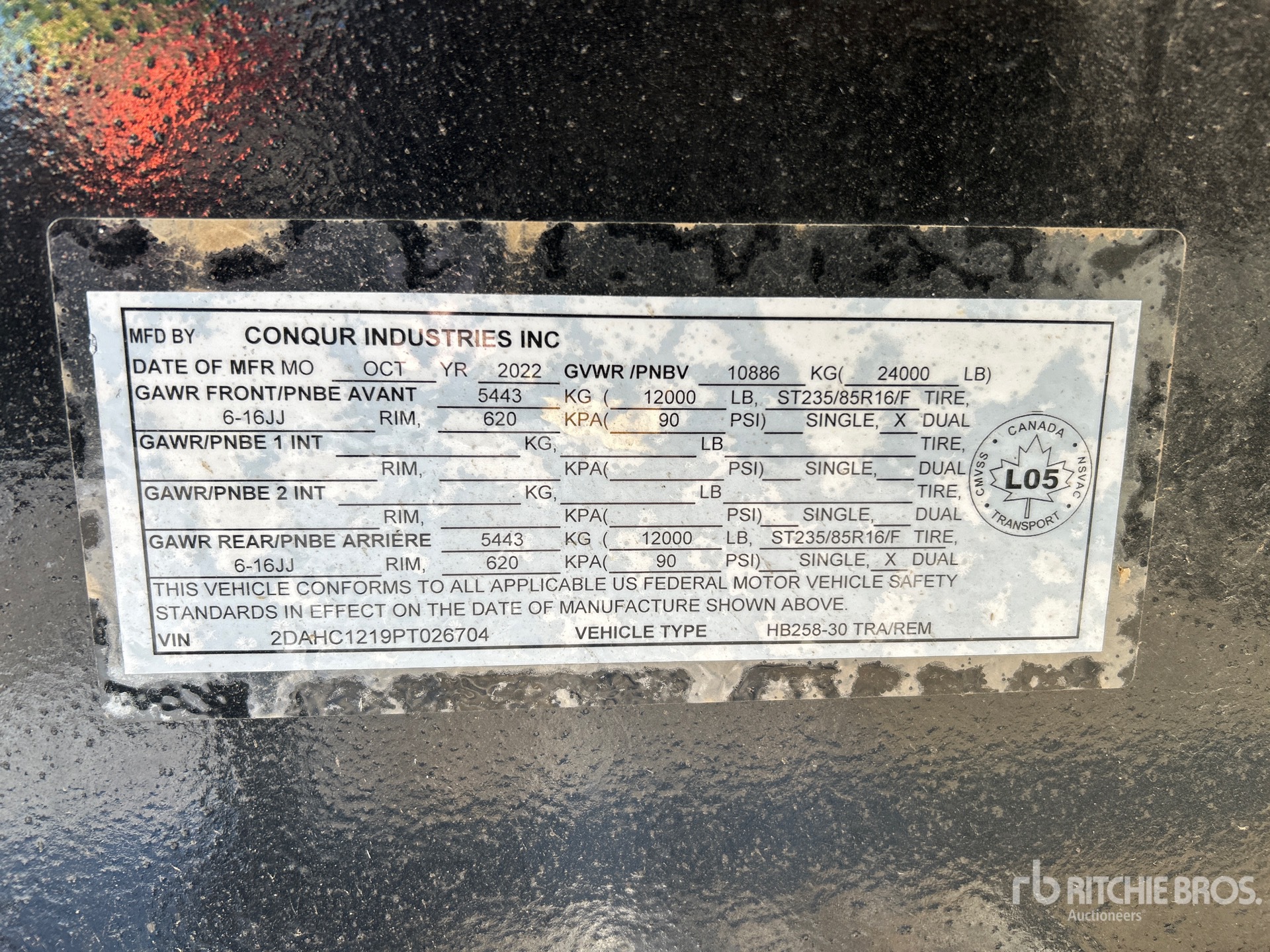 General Appearance with Serial Number / VIN