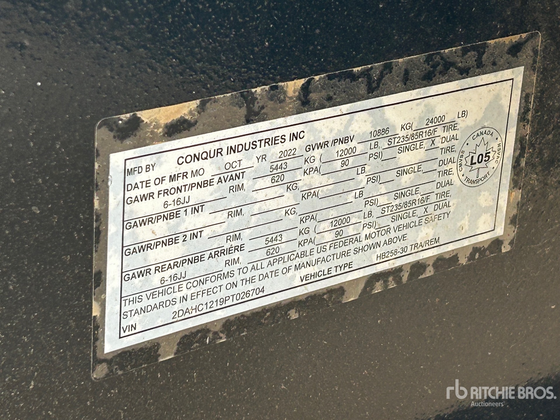 General Appearance with Numero seriale/numero d’identificazione del veicolo (VIN)