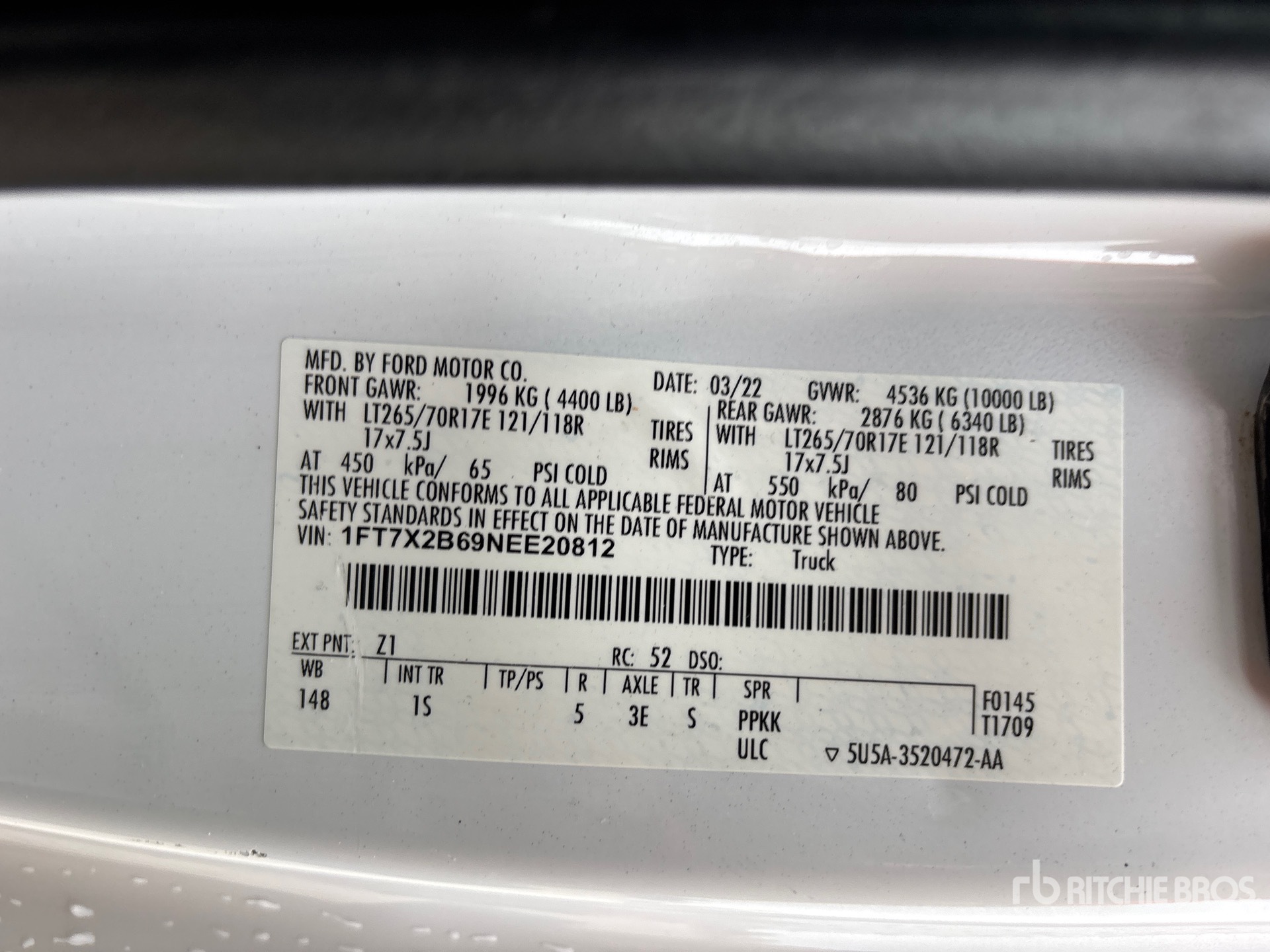 General Appearance with N.º de serie/VIN