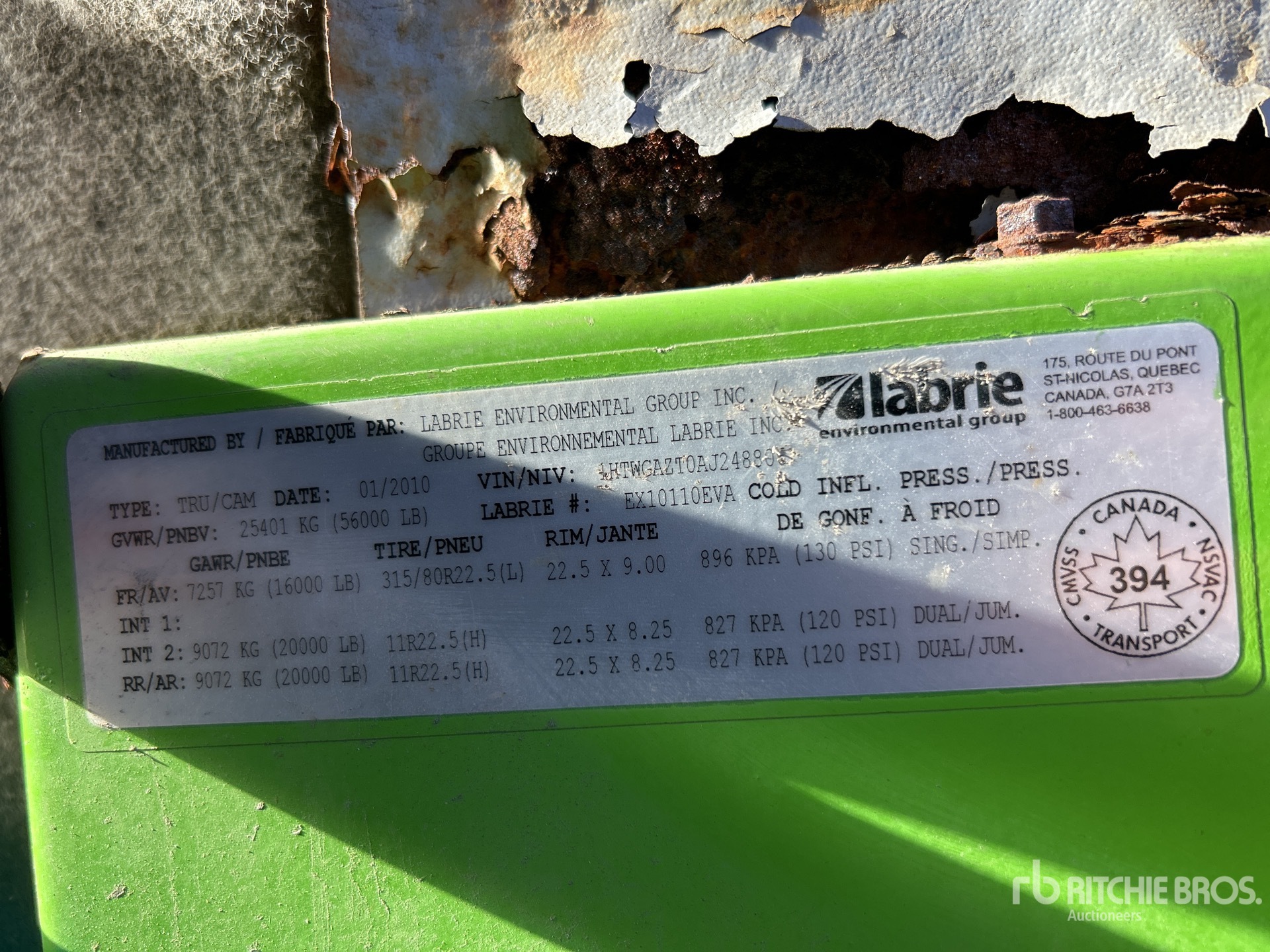 General Appearance with Serial Number / VIN