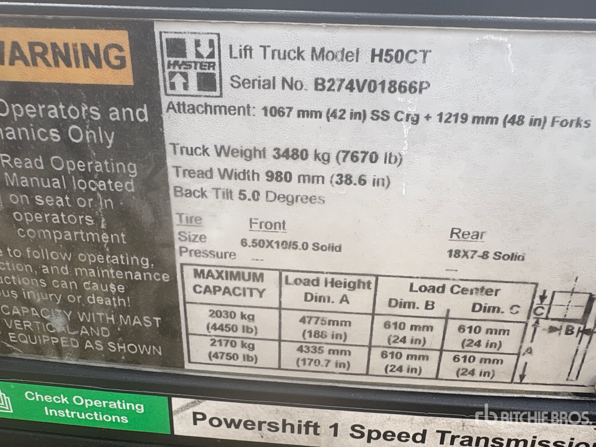 General Appearance with Serial Number / VIN