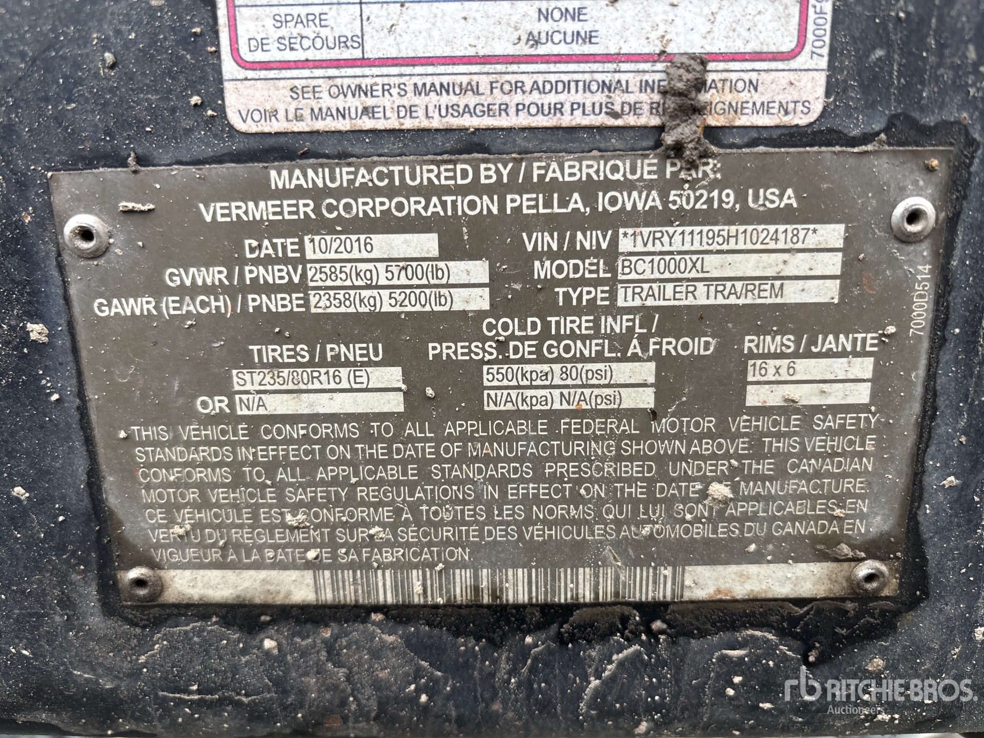 General Appearance with N.º de serie/VIN