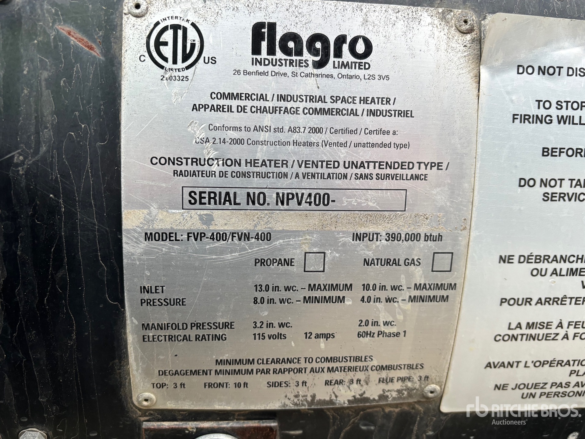 General Appearance with Serial Number / VIN