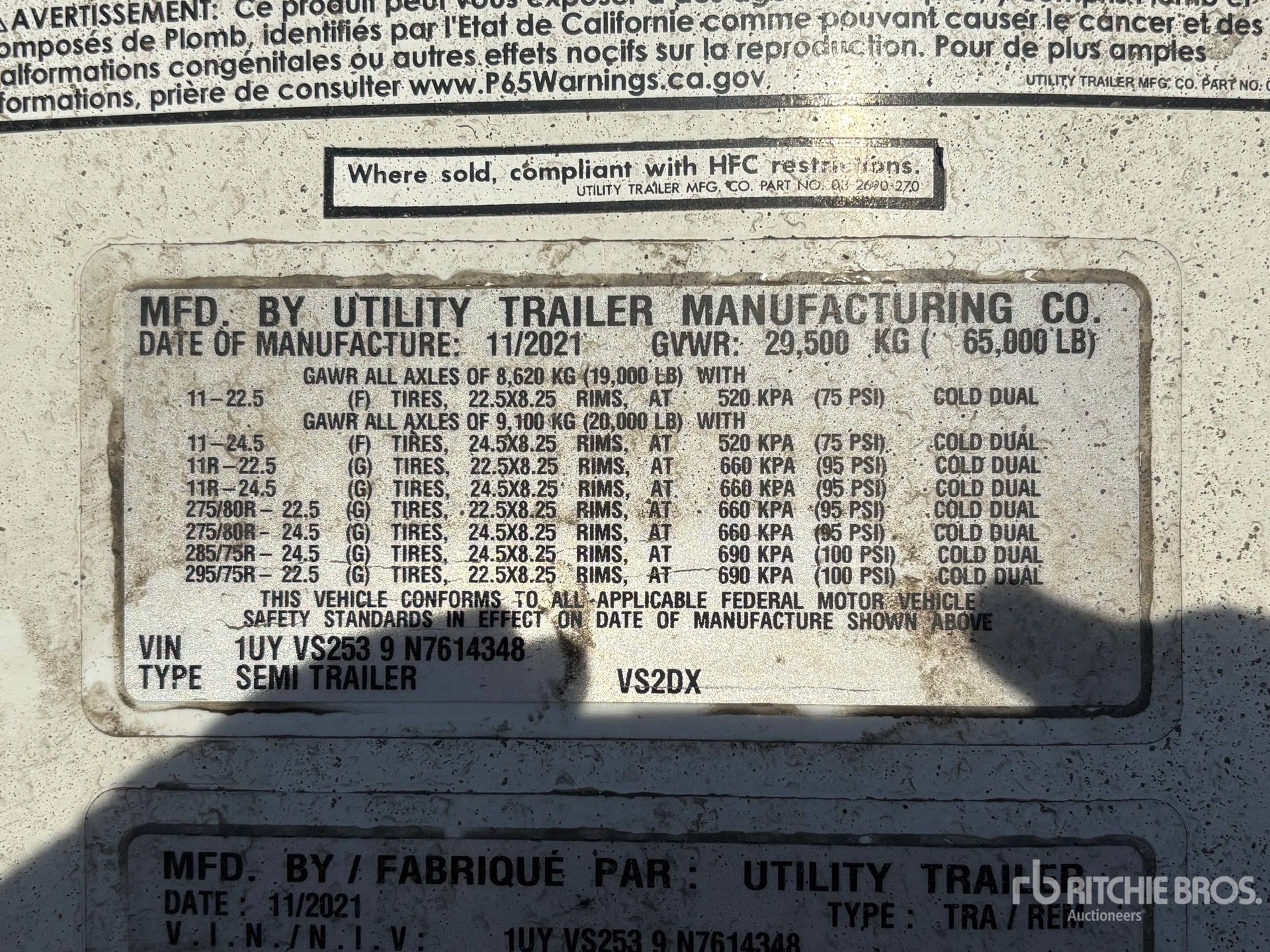 General Appearance with Serial Number / VIN