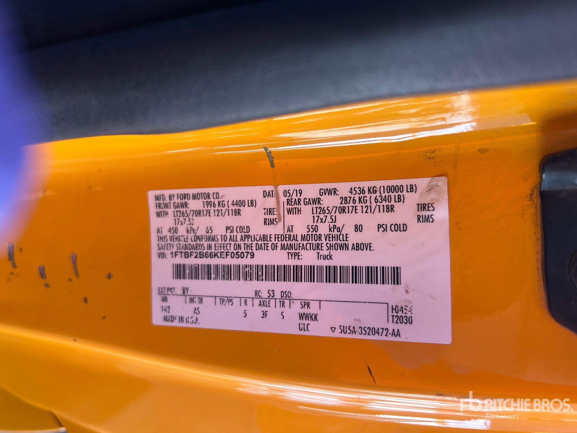 General Appearance with Serial Number / VIN