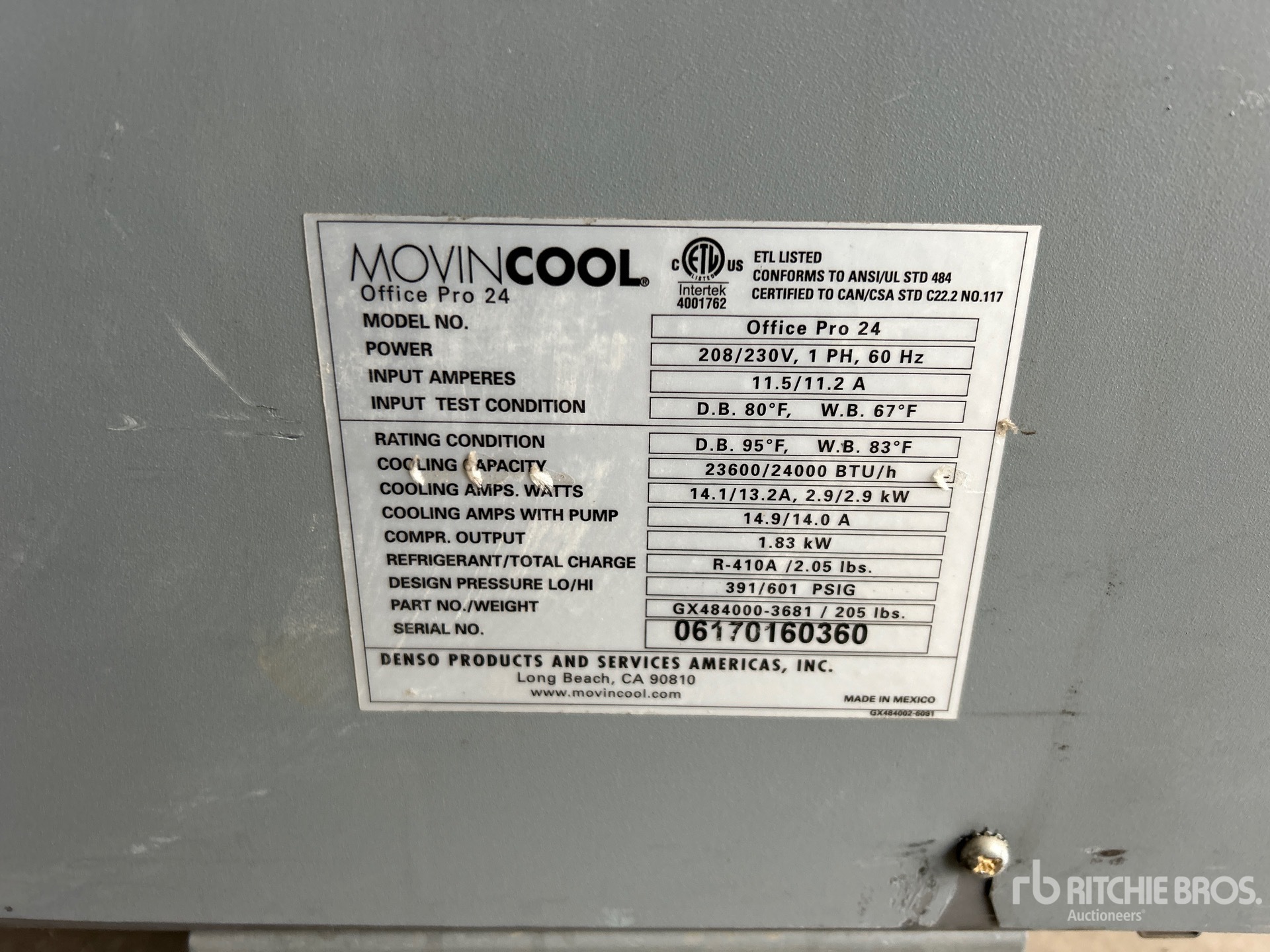 General Appearance with N.º de serie/VIN