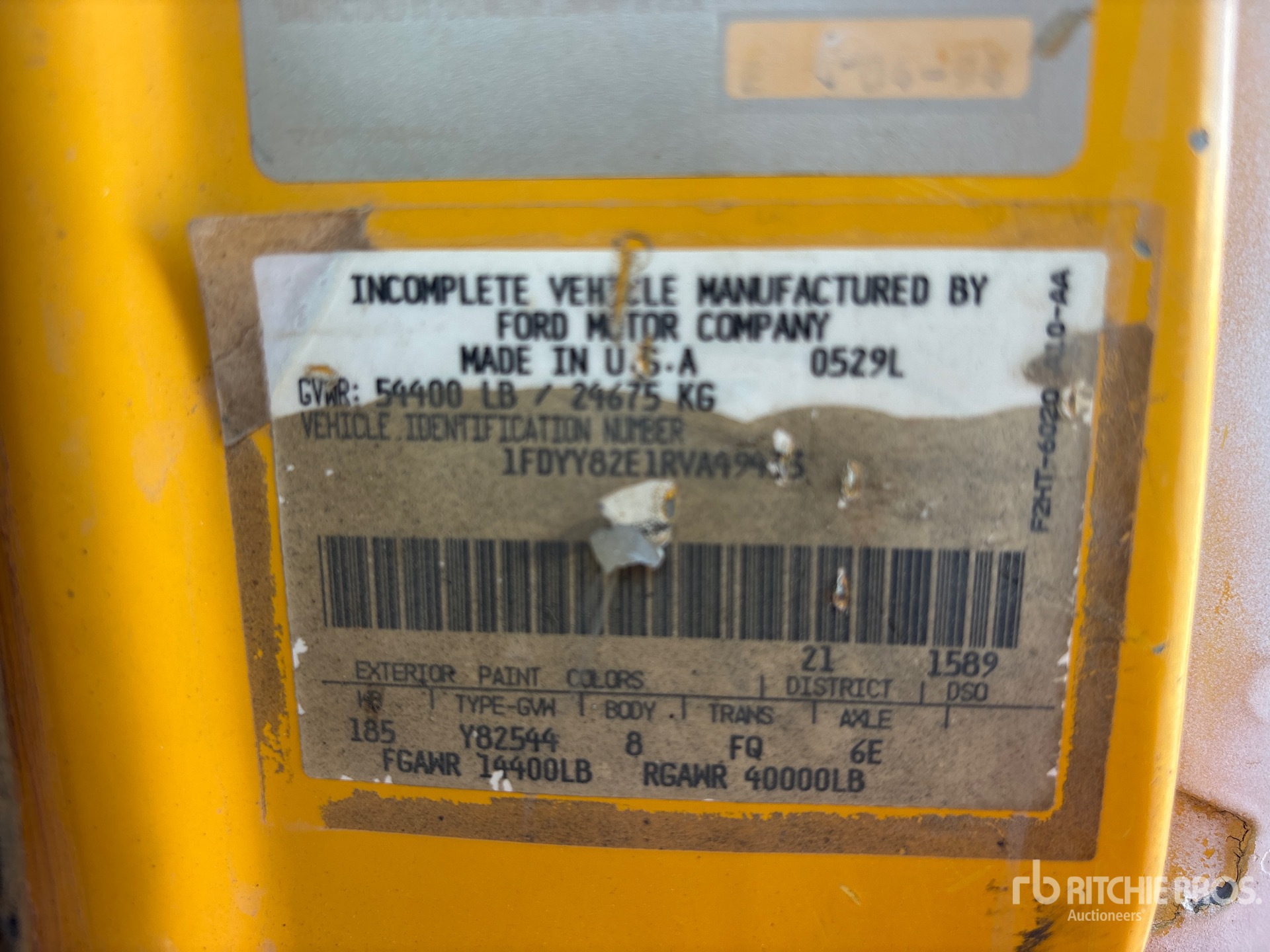 General Appearance with Serial Number / VIN