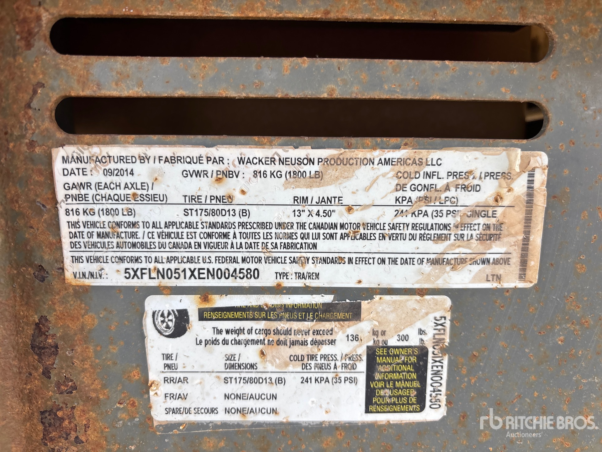 General Appearance with Serial Number / VIN