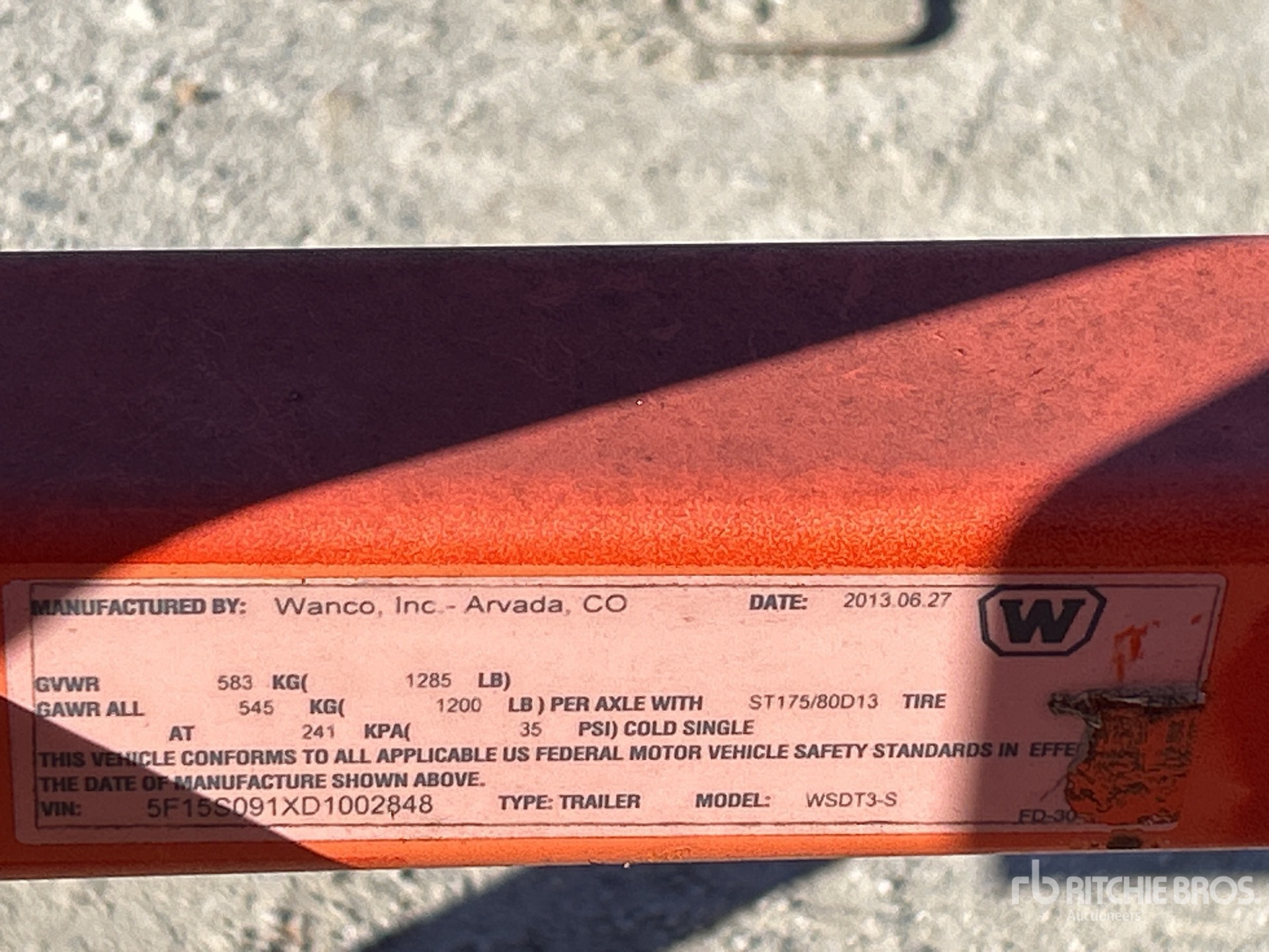 General Appearance with Serial Number / VIN