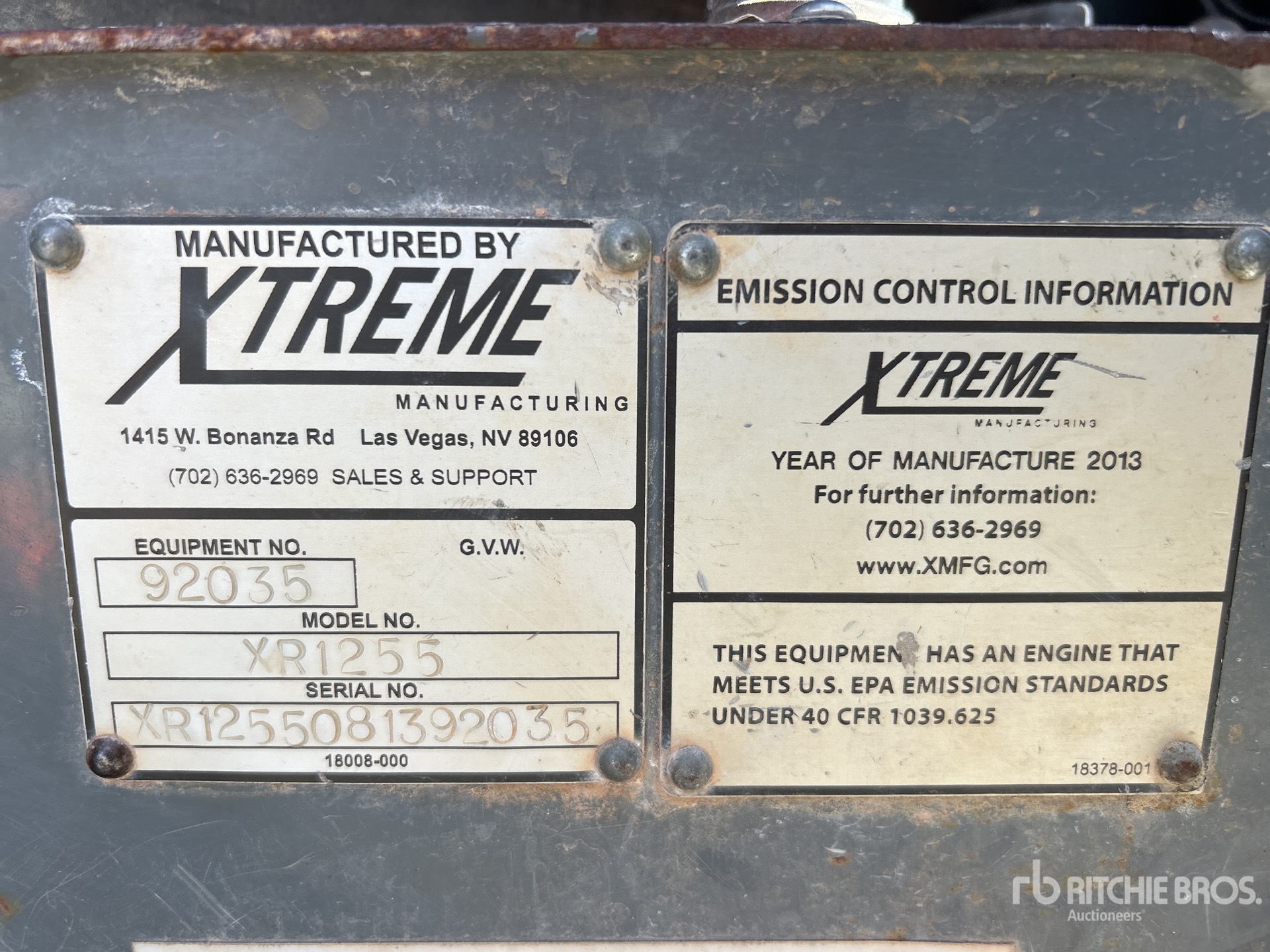 General Appearance with Serial Number / VIN