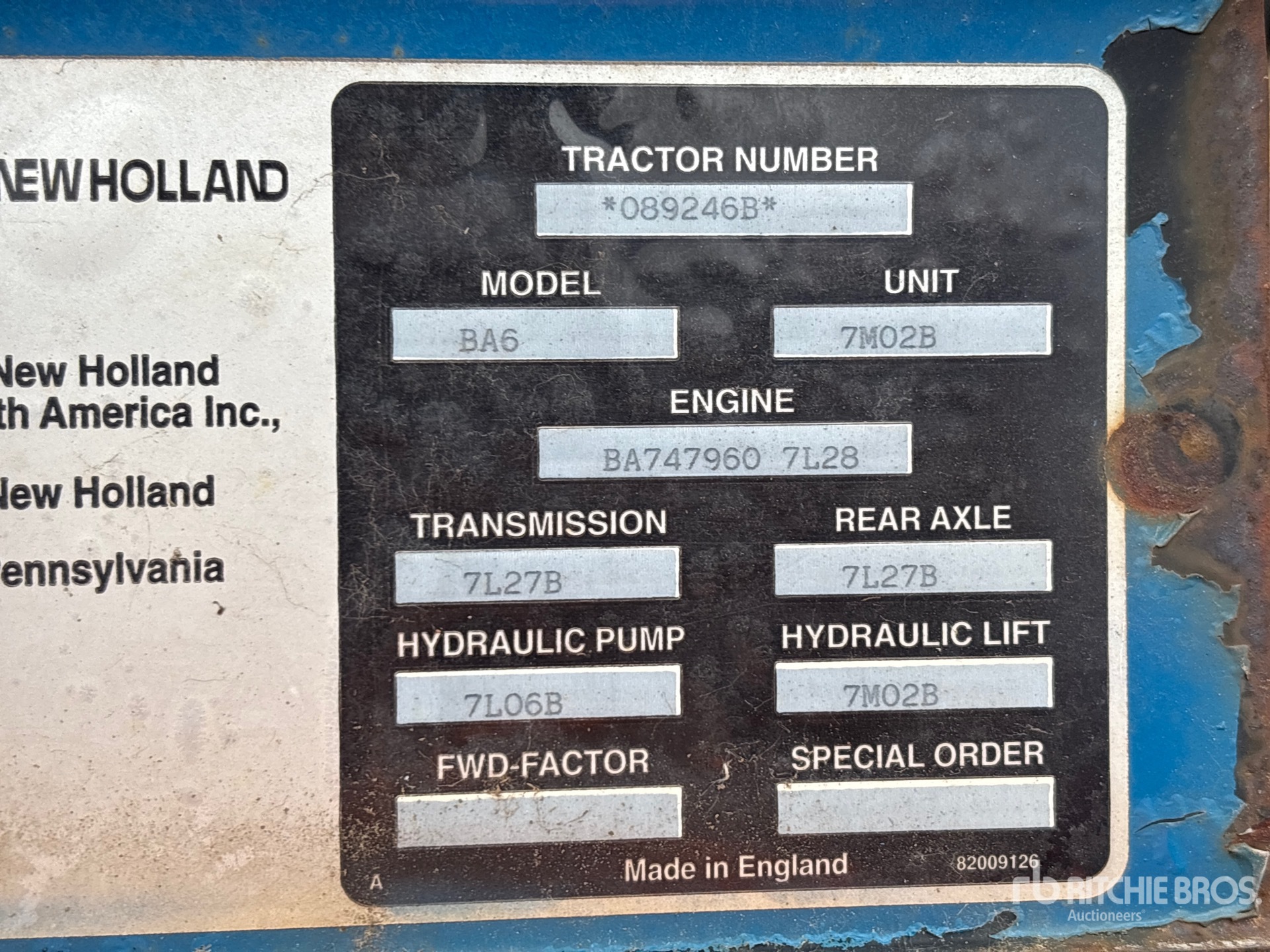 General Appearance with Numéro de série/Numéro d'identification du véhicule automobile