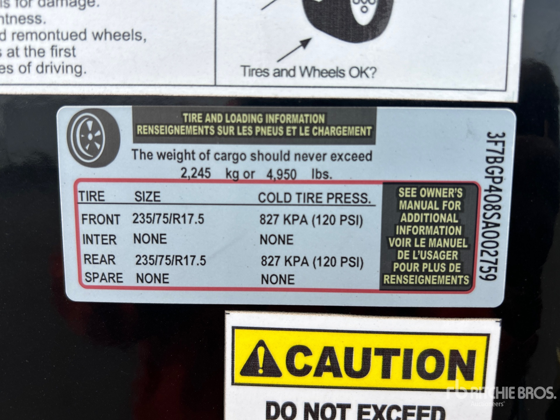 General Appearance with Serial Number / VIN