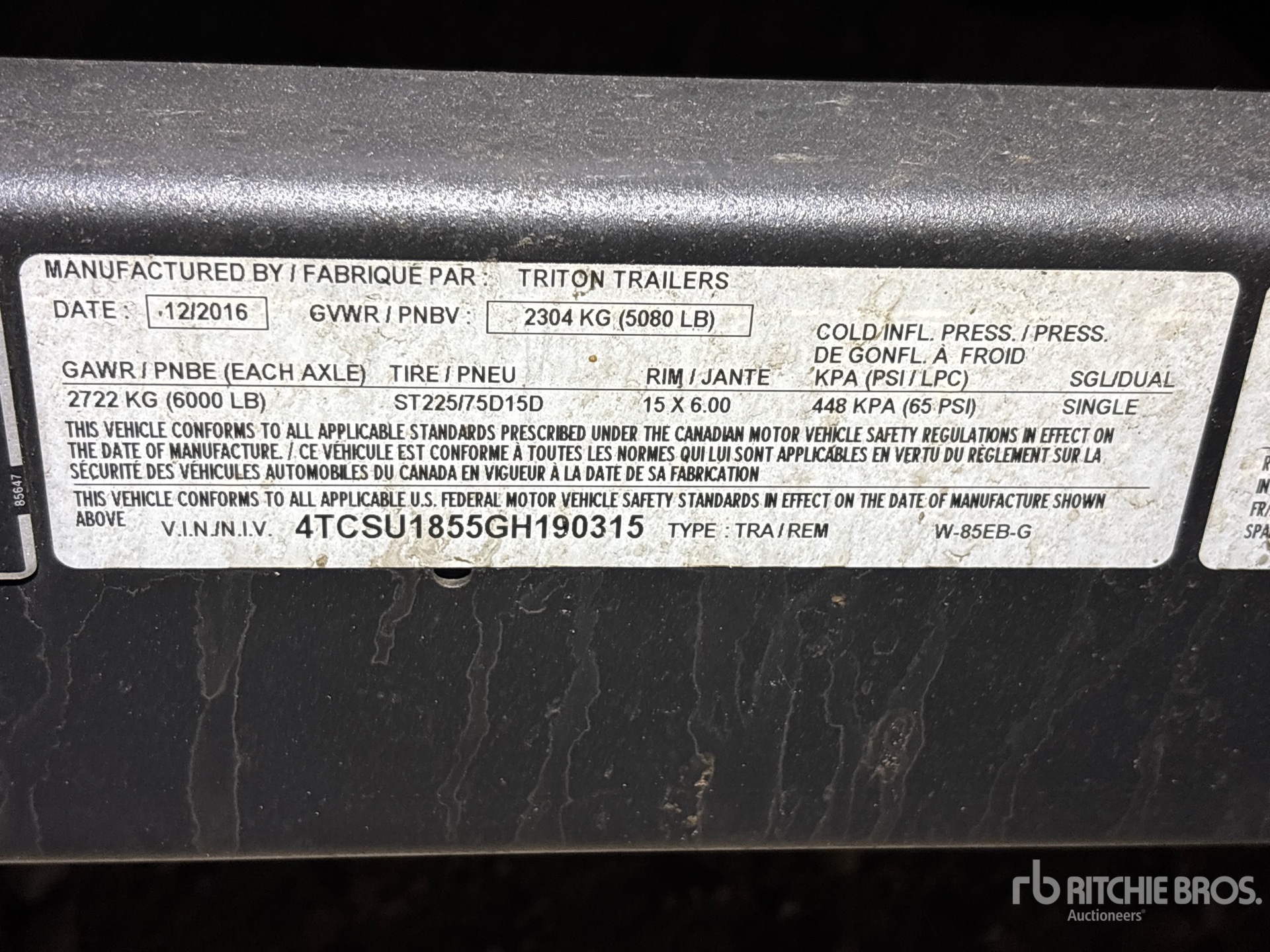 General Appearance with N.º de serie/VIN