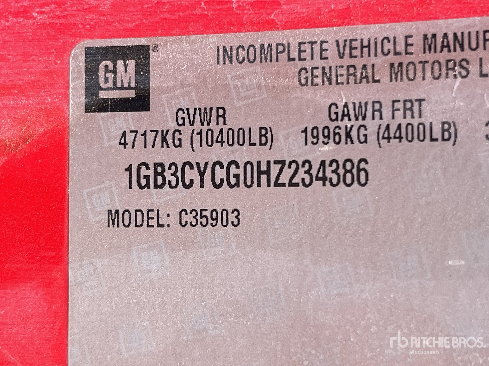 General Appearance with Numero seriale/numero d’identificazione del veicolo (VIN)