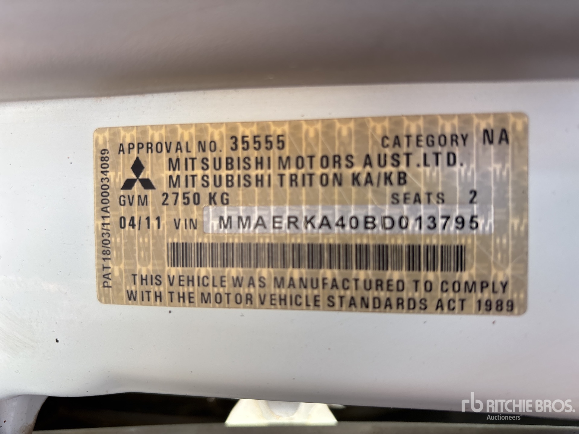 General Appearance with N.º de serie/VIN