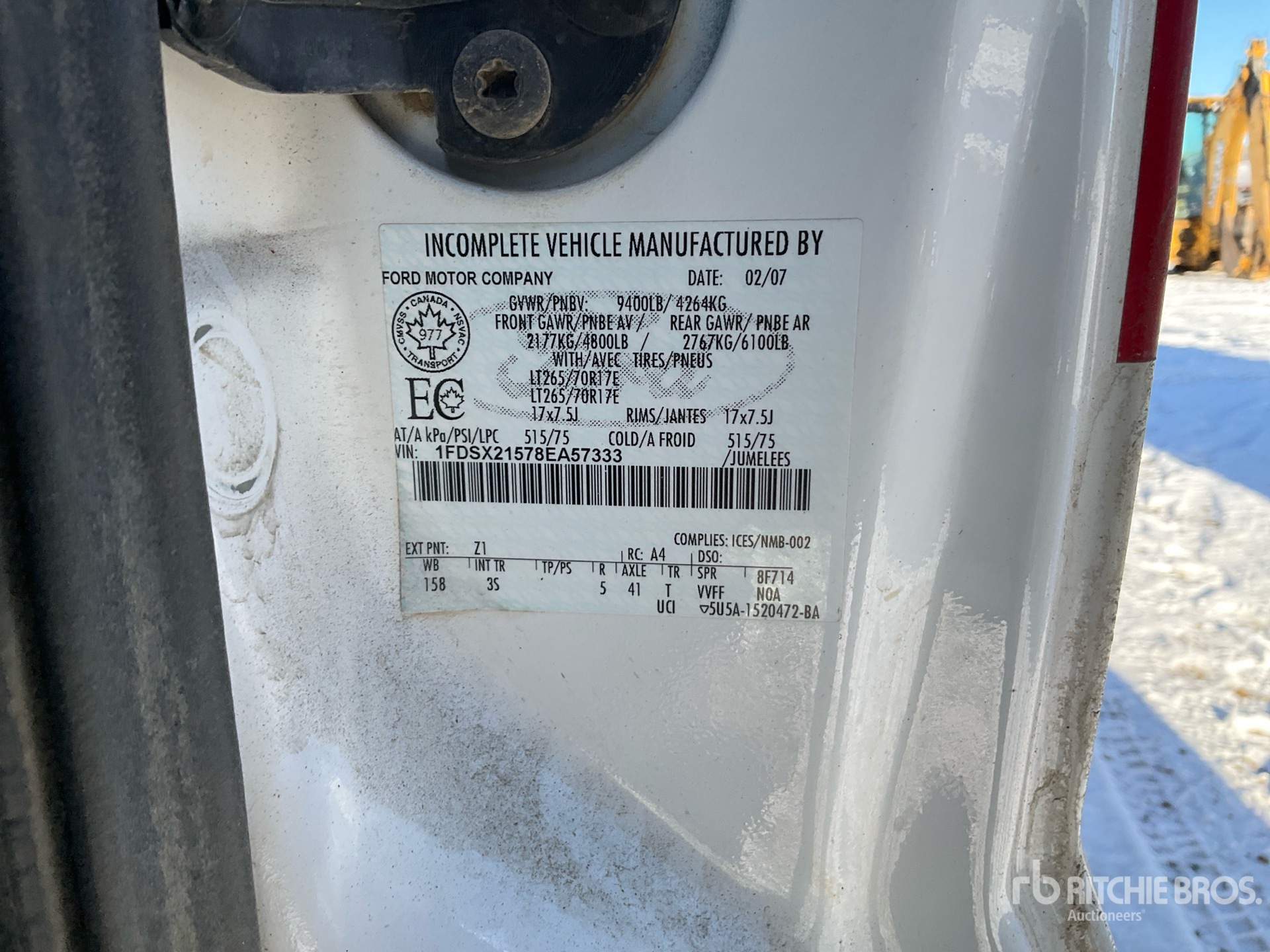 General Appearance with Serial Number / VIN