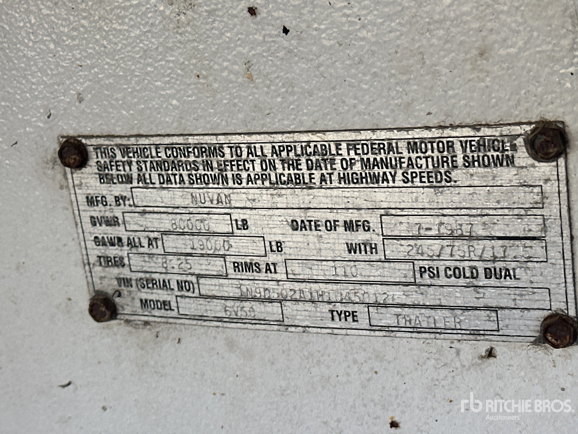 General Appearance with Numéro de série/Numéro d'identification du véhicule automobile