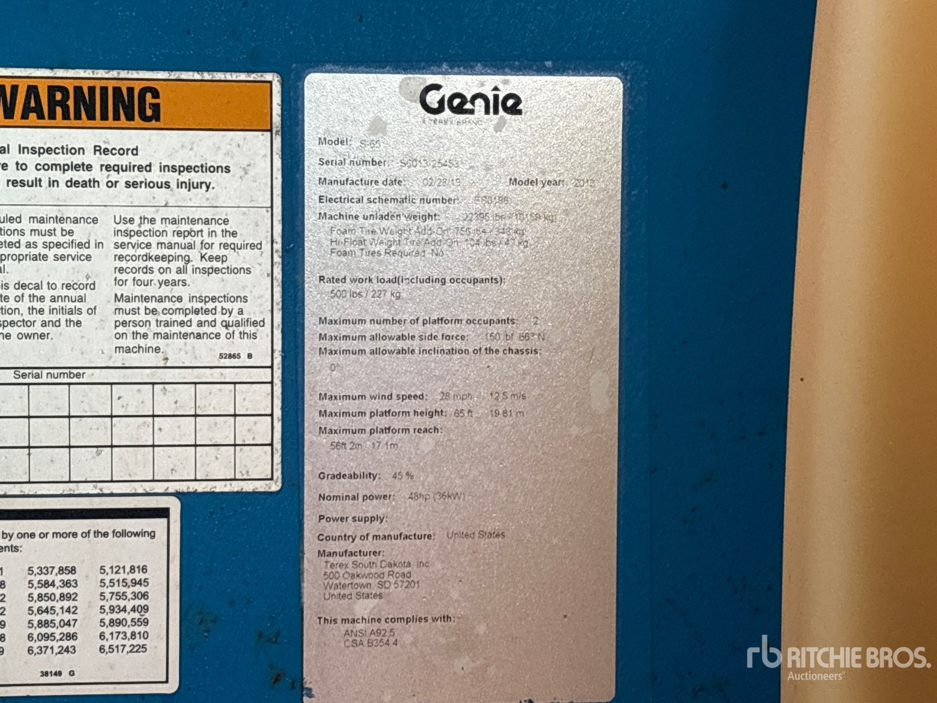 General Appearance with N.º de serie/VIN