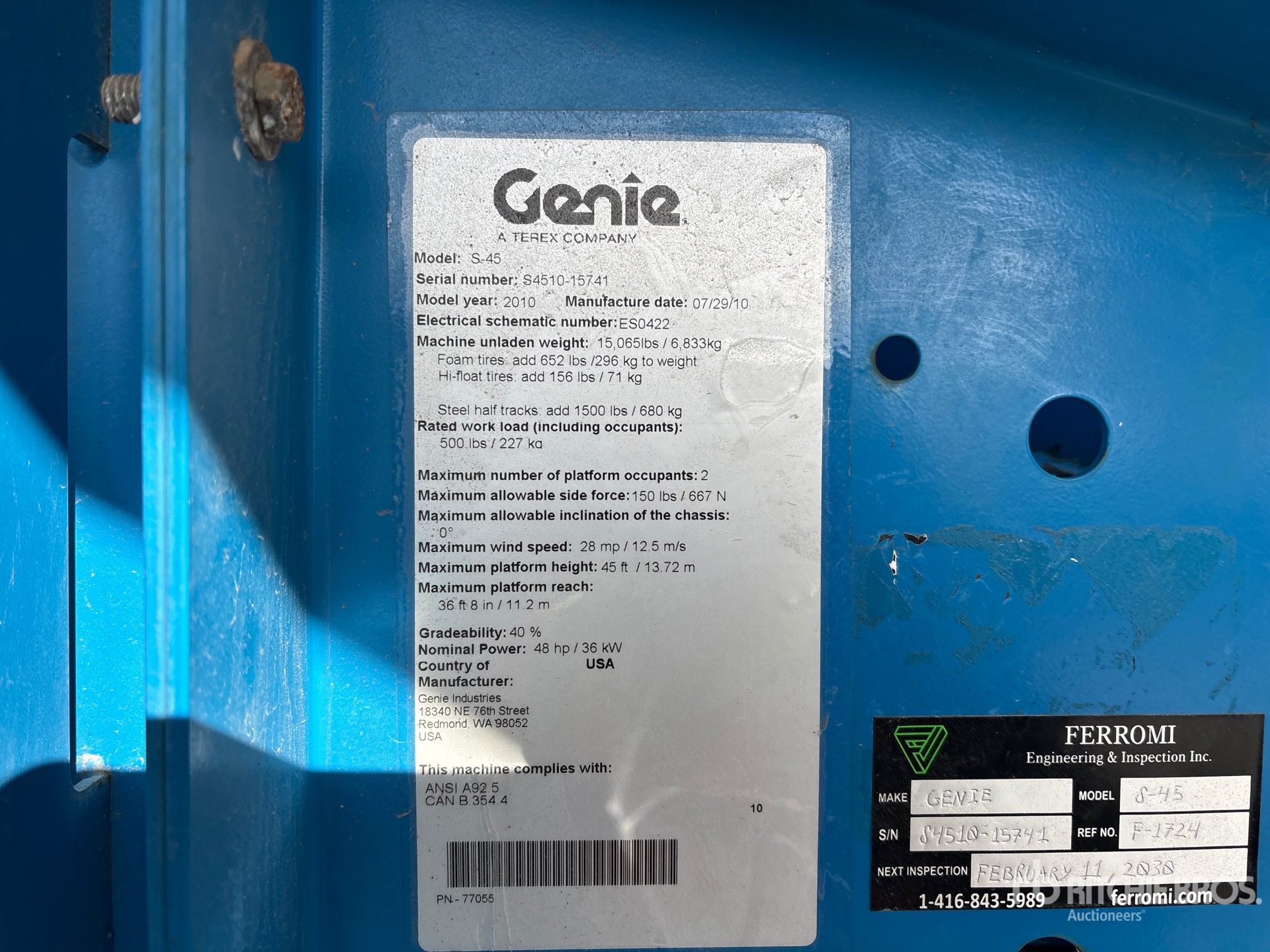 General Appearance with Serial Number / VIN