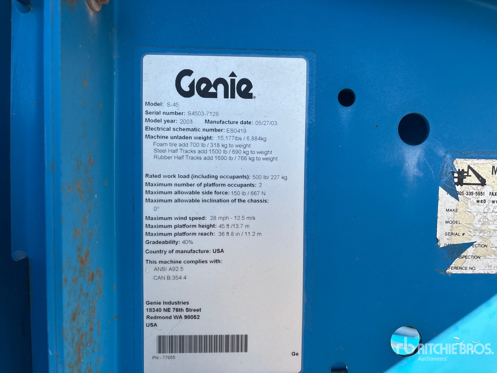 General Appearance with Numéro de série/Numéro d'identification du véhicule automobile