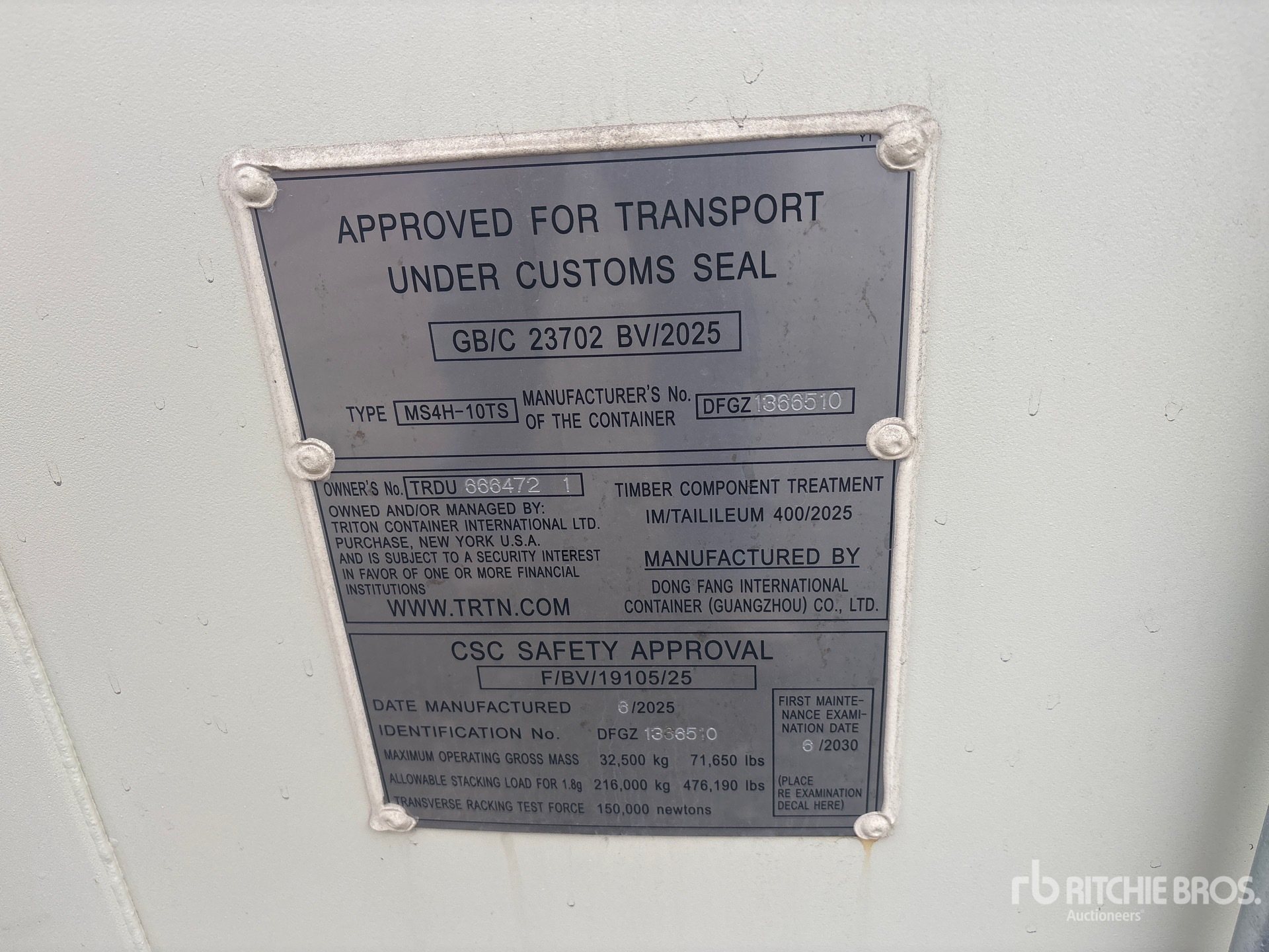 General Appearance with Serial Number / VIN